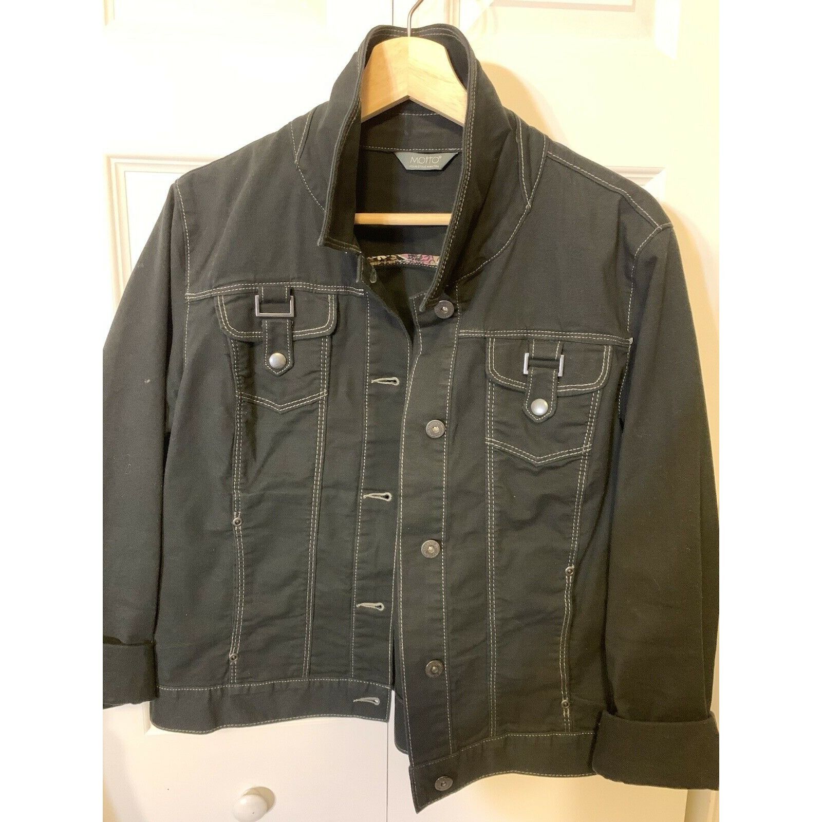 Other Motto Women’s Black Jacket Sz L Size L / US 10 / IT 46 - 4 Thumbnail