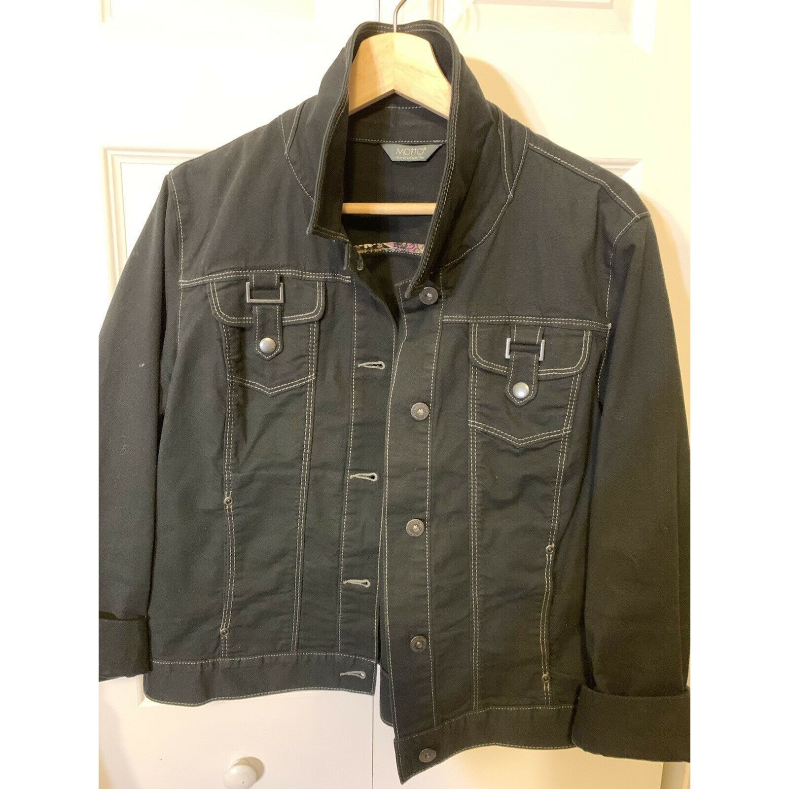 Other Motto Women’s Black Jacket Sz L Size L / US 10 / IT 46 - 1 Thumbnail