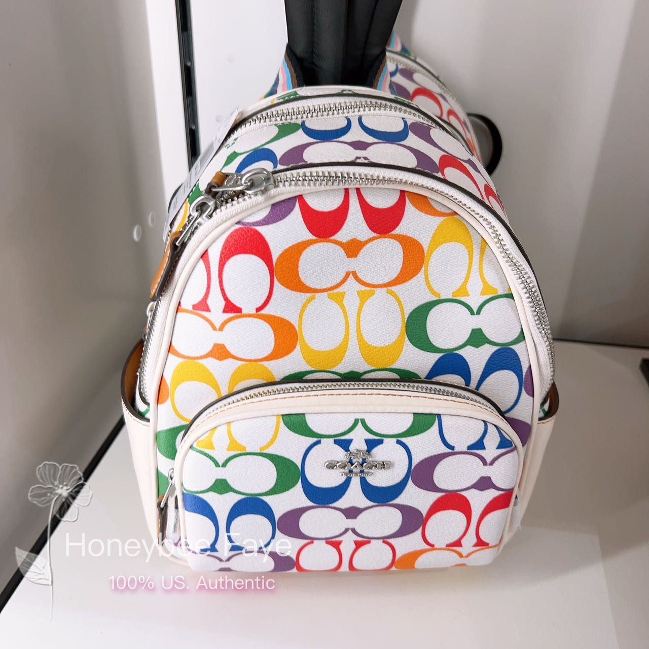 NWT Coach Mini Court Backpack In Rainbow Signature deals Canvas CK377