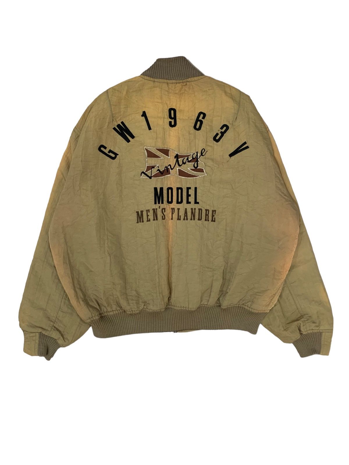 Japanese Brand Vintage Men Flandre Sun Faded Bomber Jacket Size US M / EU 48-50 / 2 - 2 Thumbnail