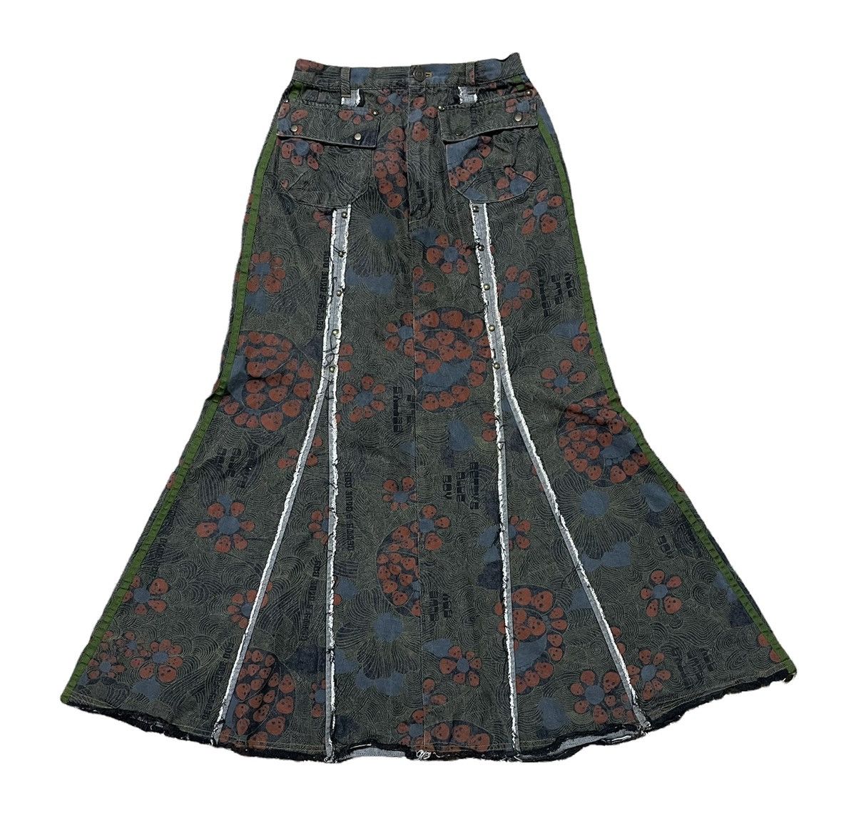 image of Distressed Denim x Seditionaries Betty’S Blue Shinji Abe Denim Skirt in Grey, Women's (Size 26)