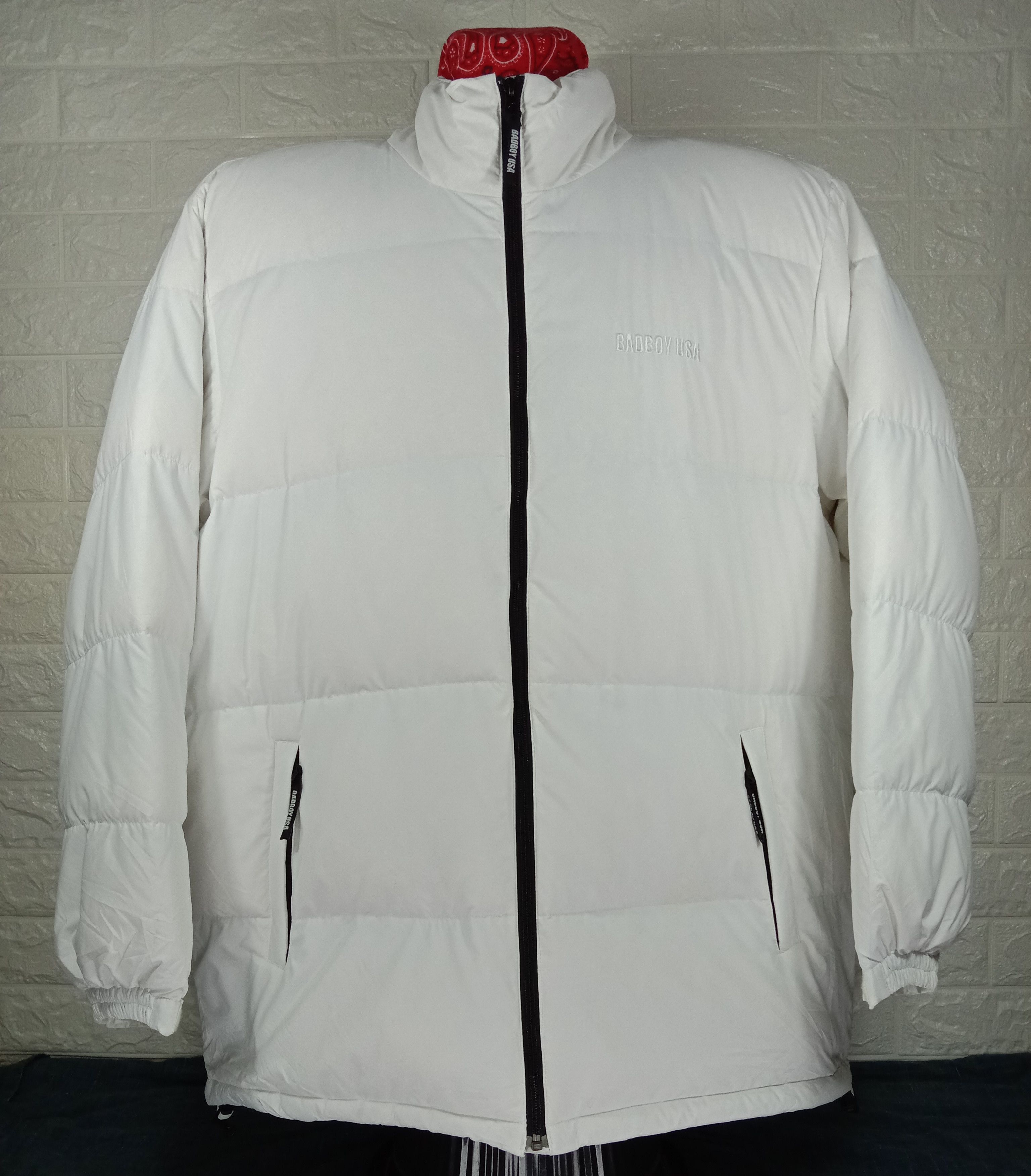Japanese Brand Vintage BADBOY USA Puffer White Jacket Size US XL / EU 56 / 4 - 1 Thumbnail