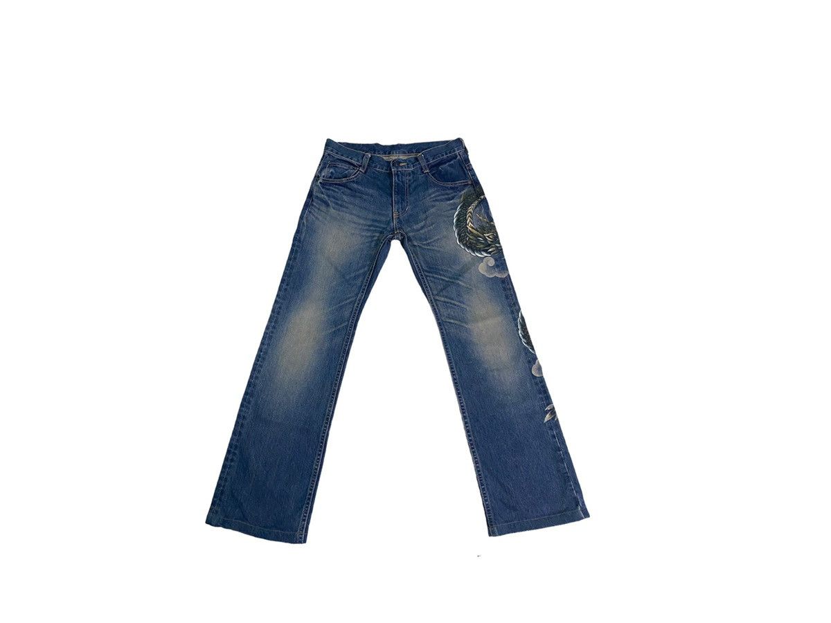 image of Made In Japan Naminoritatsujin Art Printed Jeans in Blue, Men's (Size 26)