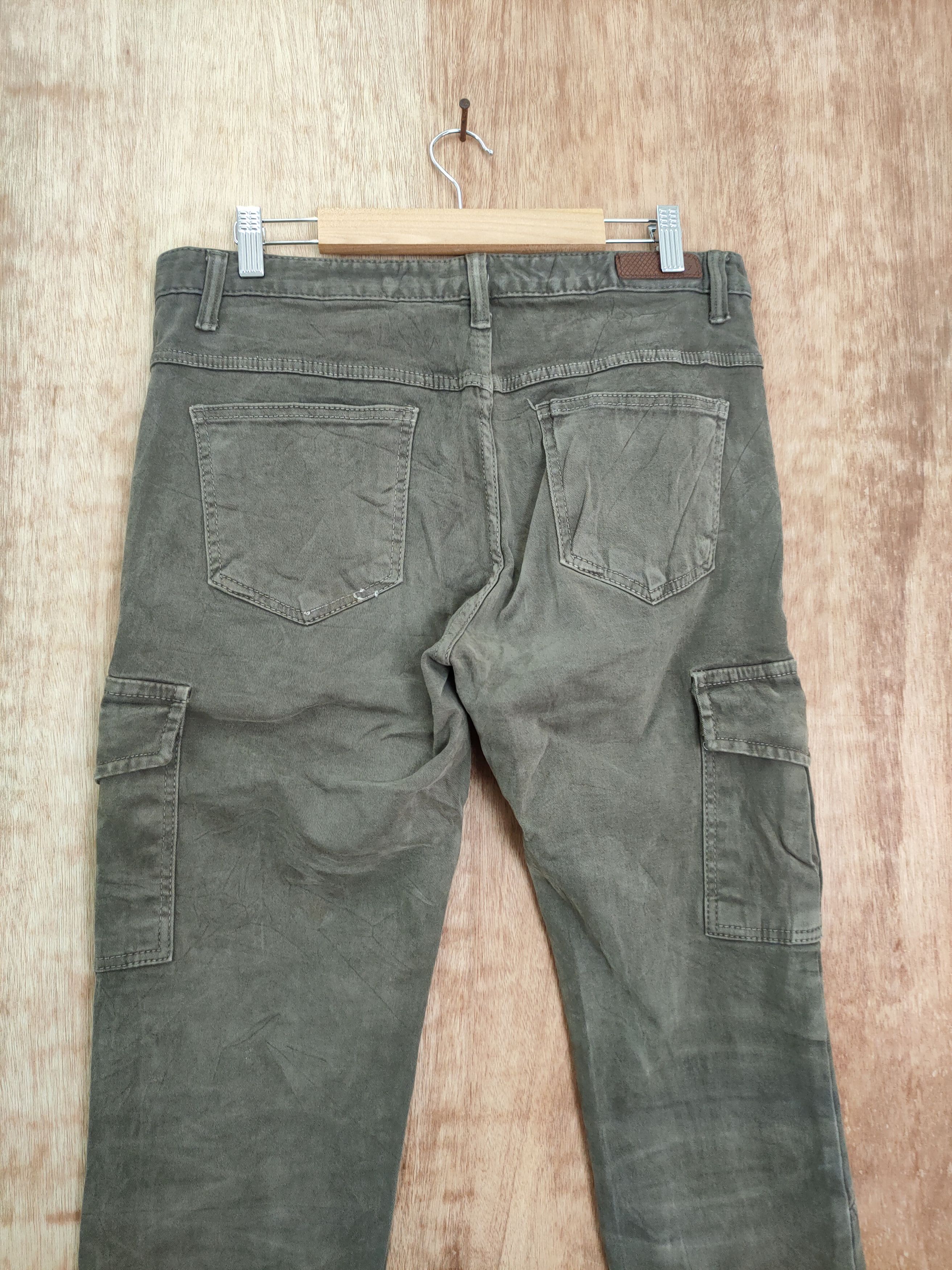 Japanese Brand DL Japan green skinny multipocket tactical cargo pants #200 Size US 32 / EU 48 - 8 Thumbnail