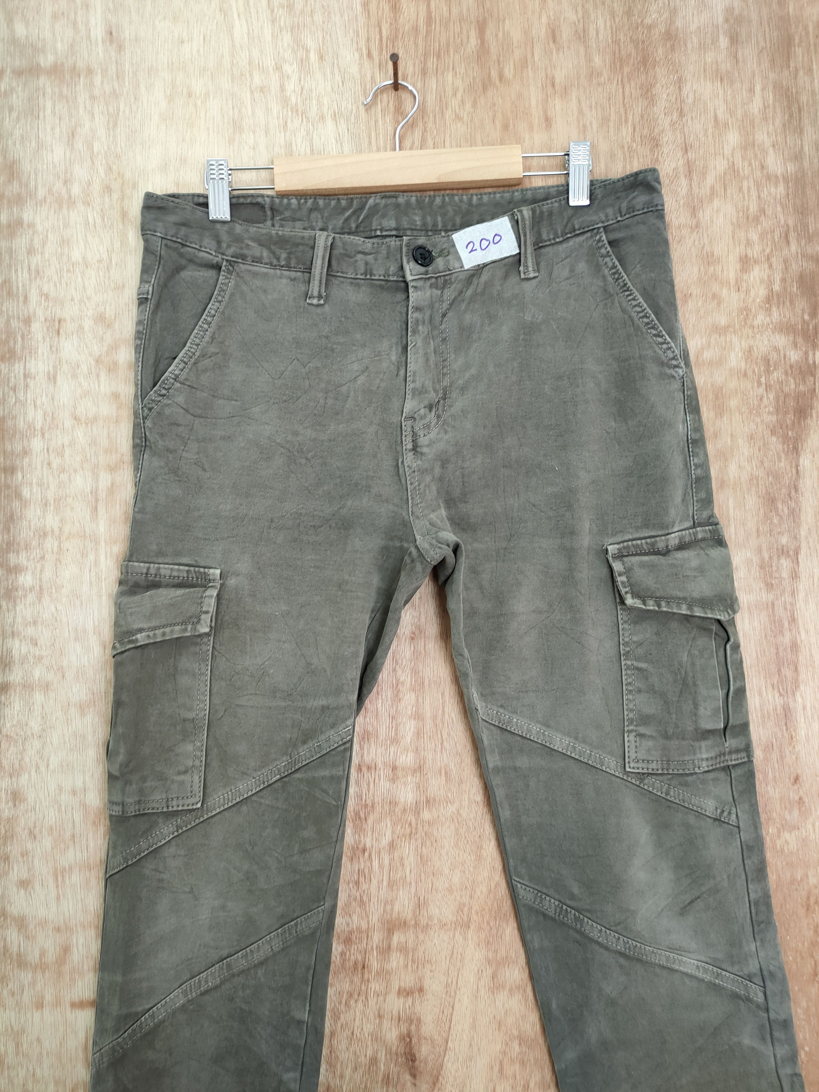 Japanese Brand DL Japan green skinny multipocket tactical cargo pants #200 Size US 32 / EU 48 - 4 Thumbnail