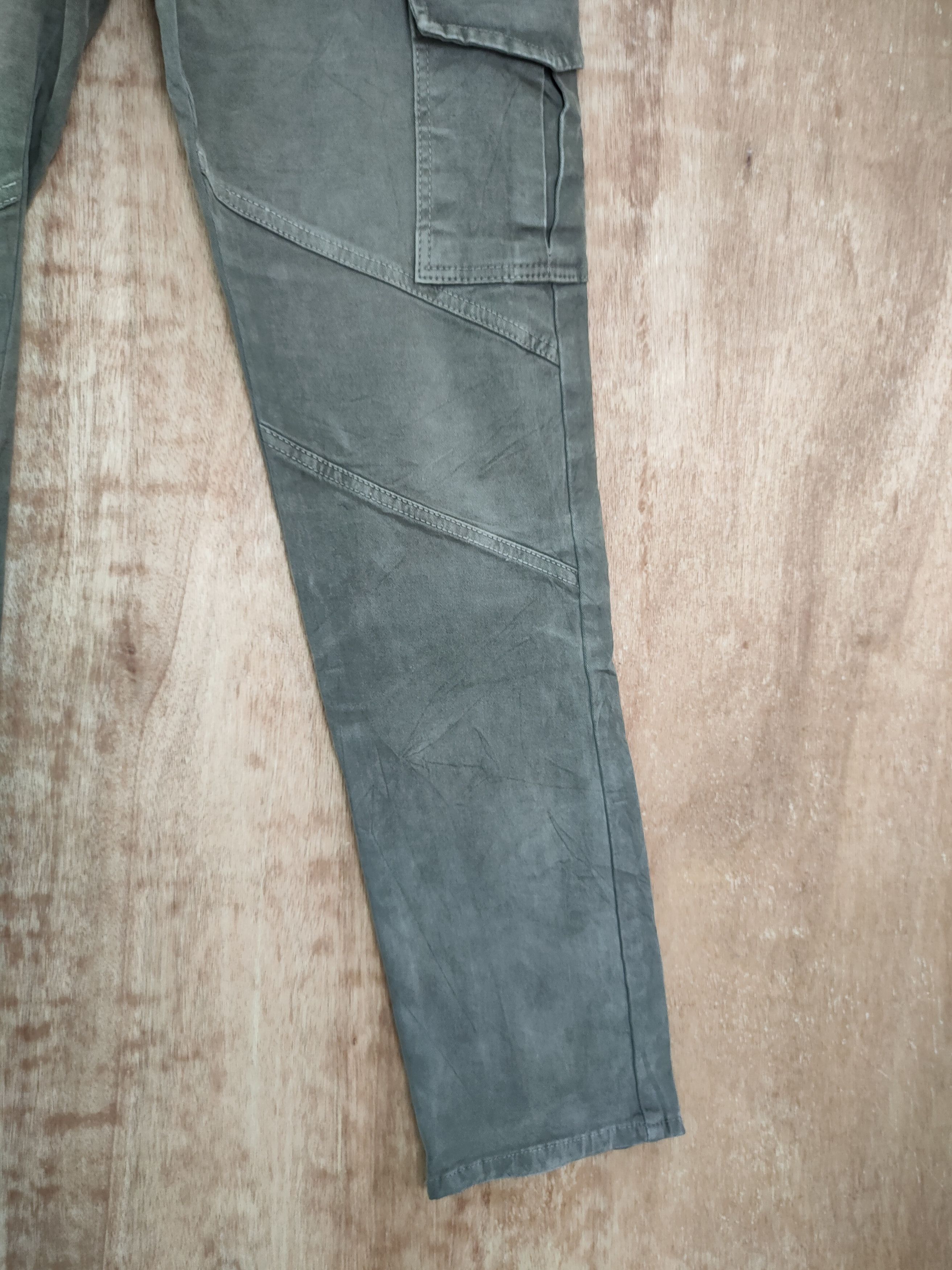 Japanese Brand DL Japan green skinny multipocket tactical cargo pants #200 Size US 32 / EU 48 - 3 Thumbnail