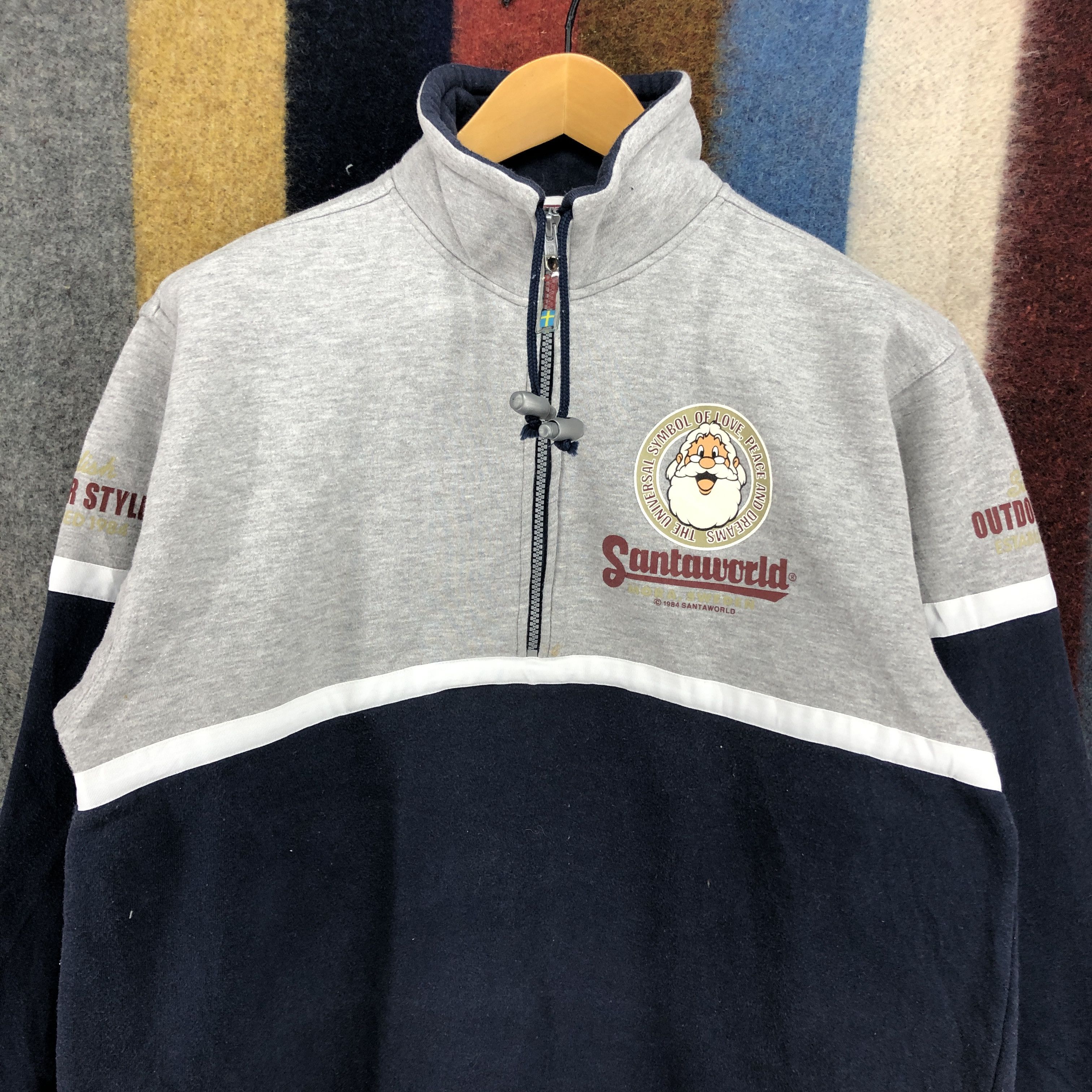 Japanese Brand SANTA WORLD Zip Ups Turtle Neck Sweatshirt #048-02 Size US M / EU 48-50 / 2 - 2 Thumbnail