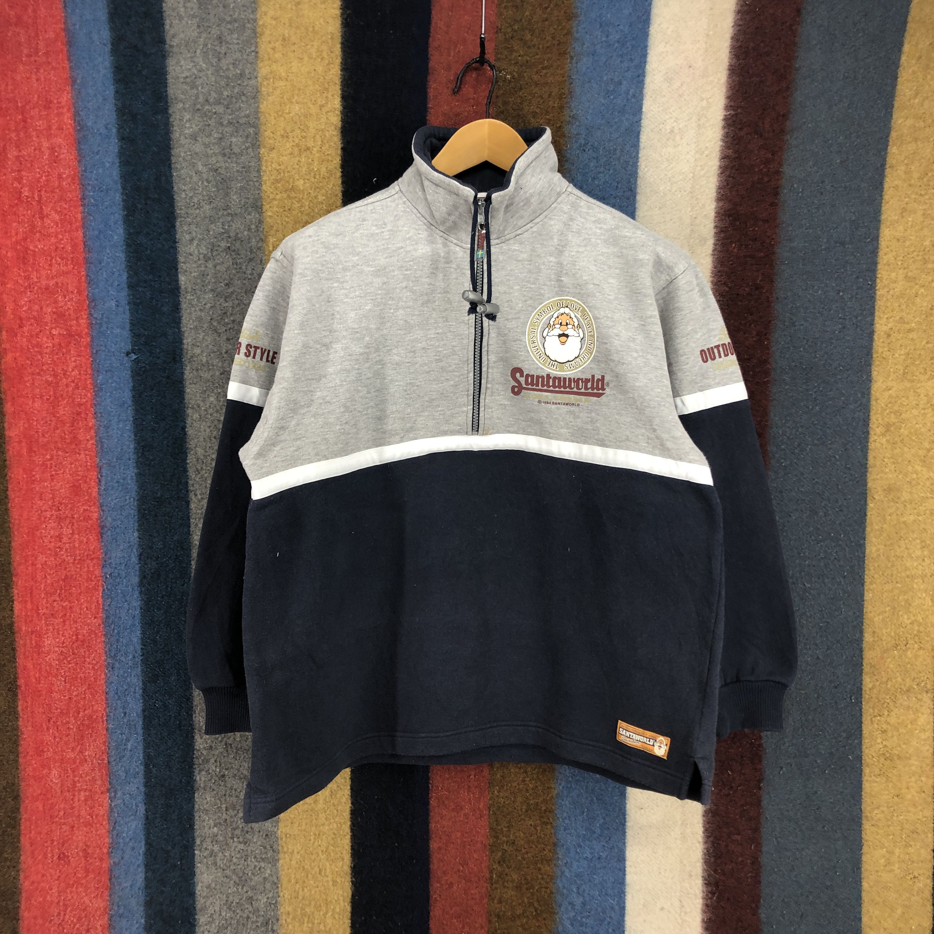 Japanese Brand SANTA WORLD Zip Ups Turtle Neck Sweatshirt #048-02 Size US M / EU 48-50 / 2 - 1 Thumbnail