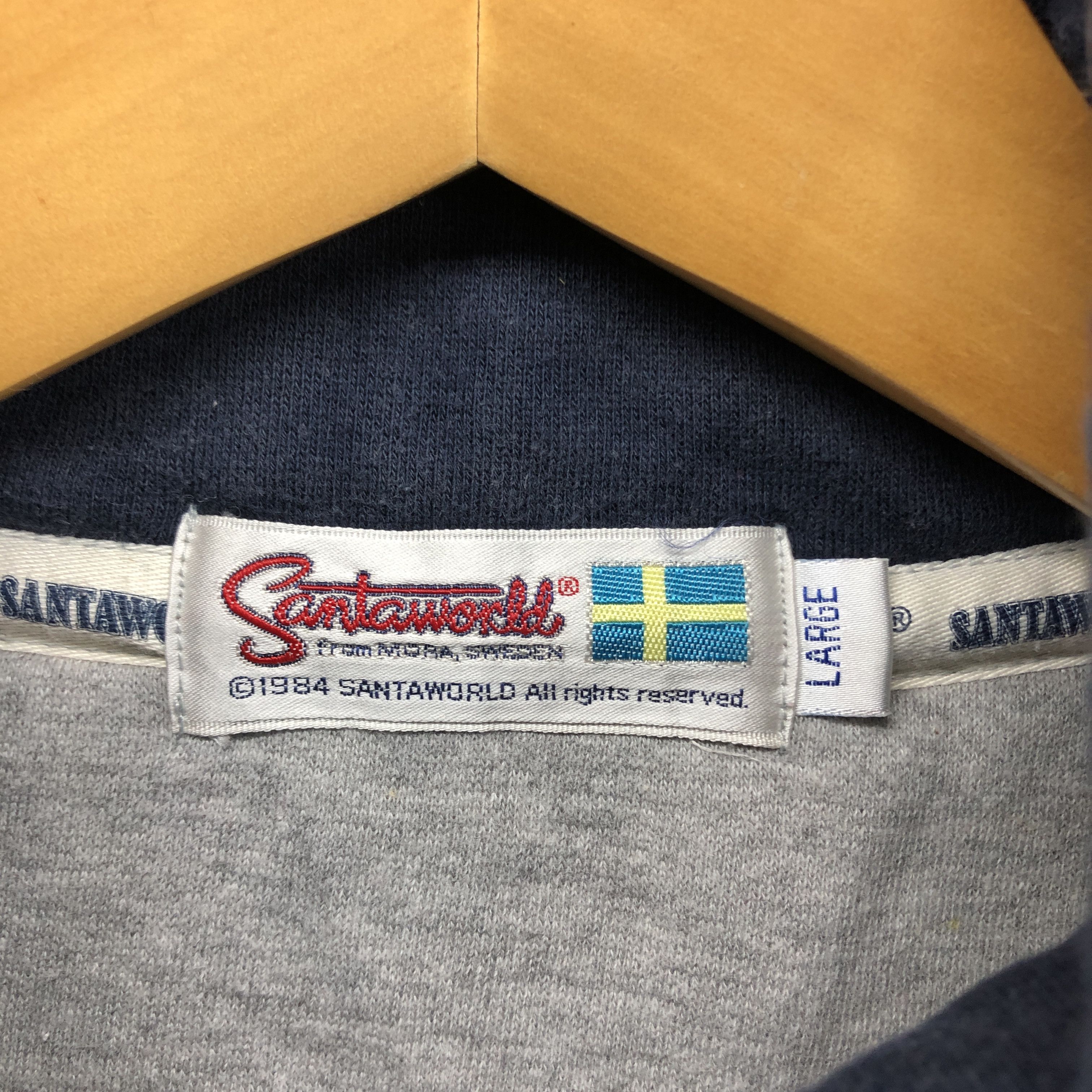 Japanese Brand SANTA WORLD Zip Ups Turtle Neck Sweatshirt #048-02 Size US M / EU 48-50 / 2 - 7 Thumbnail