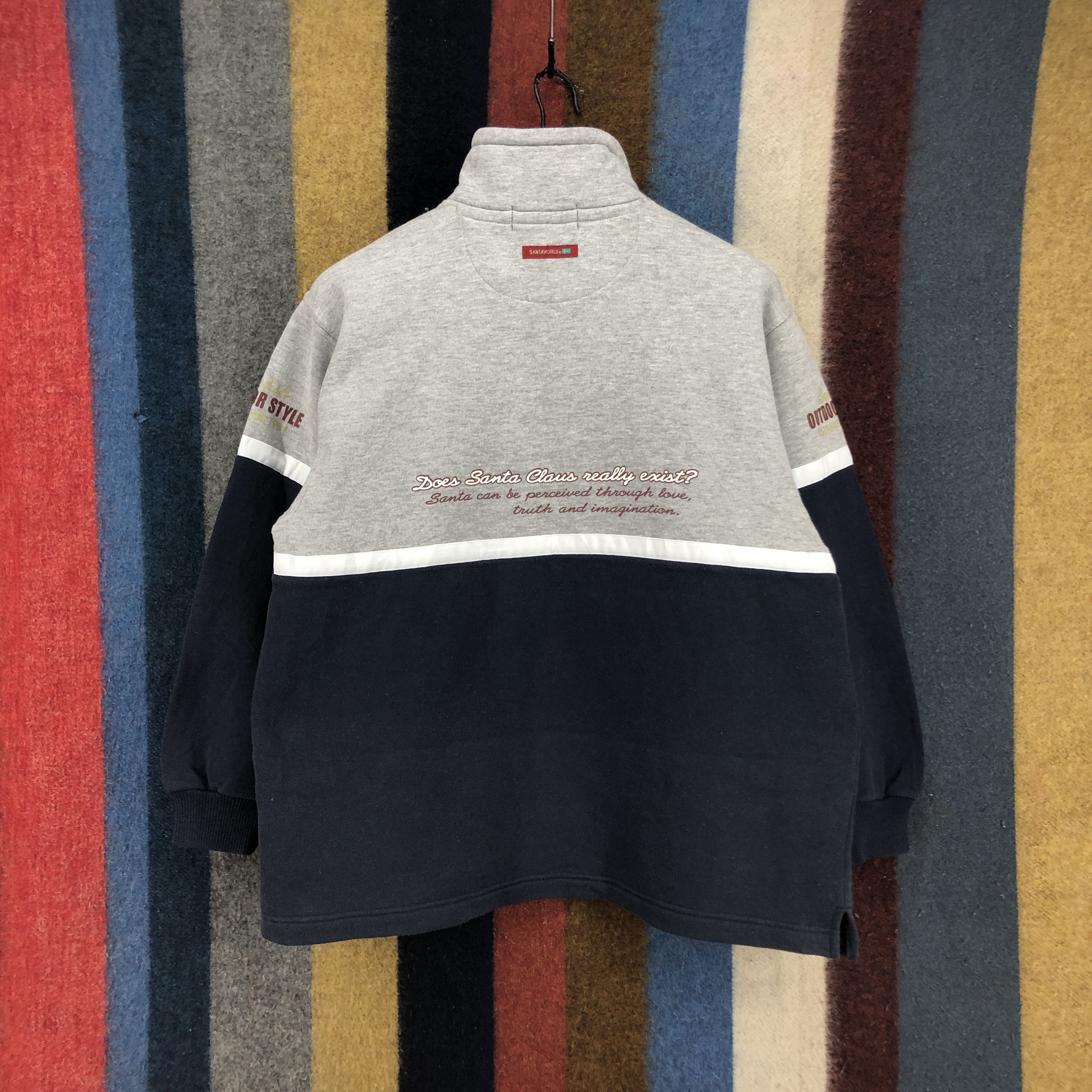 Japanese Brand SANTA WORLD Zip Ups Turtle Neck Sweatshirt #048-02 Size US M / EU 48-50 / 2 - 9 Thumbnail