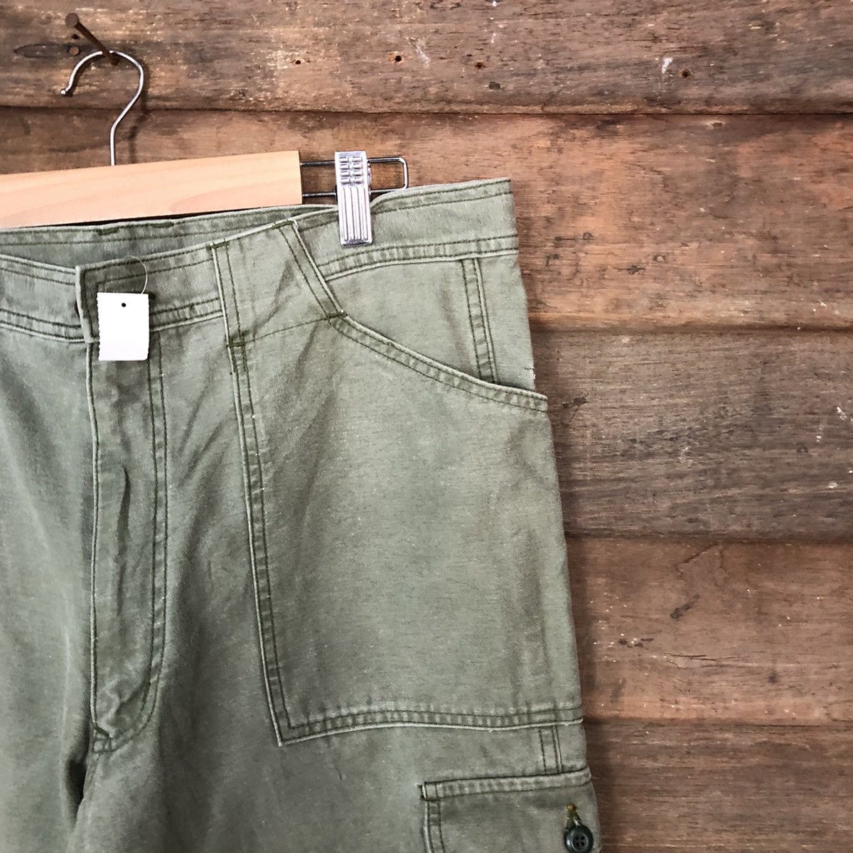 Vintage Japanese Brand faded Green streetwear Cargo Pants #4470 Size US 32 / EU 48 - 5 Thumbnail