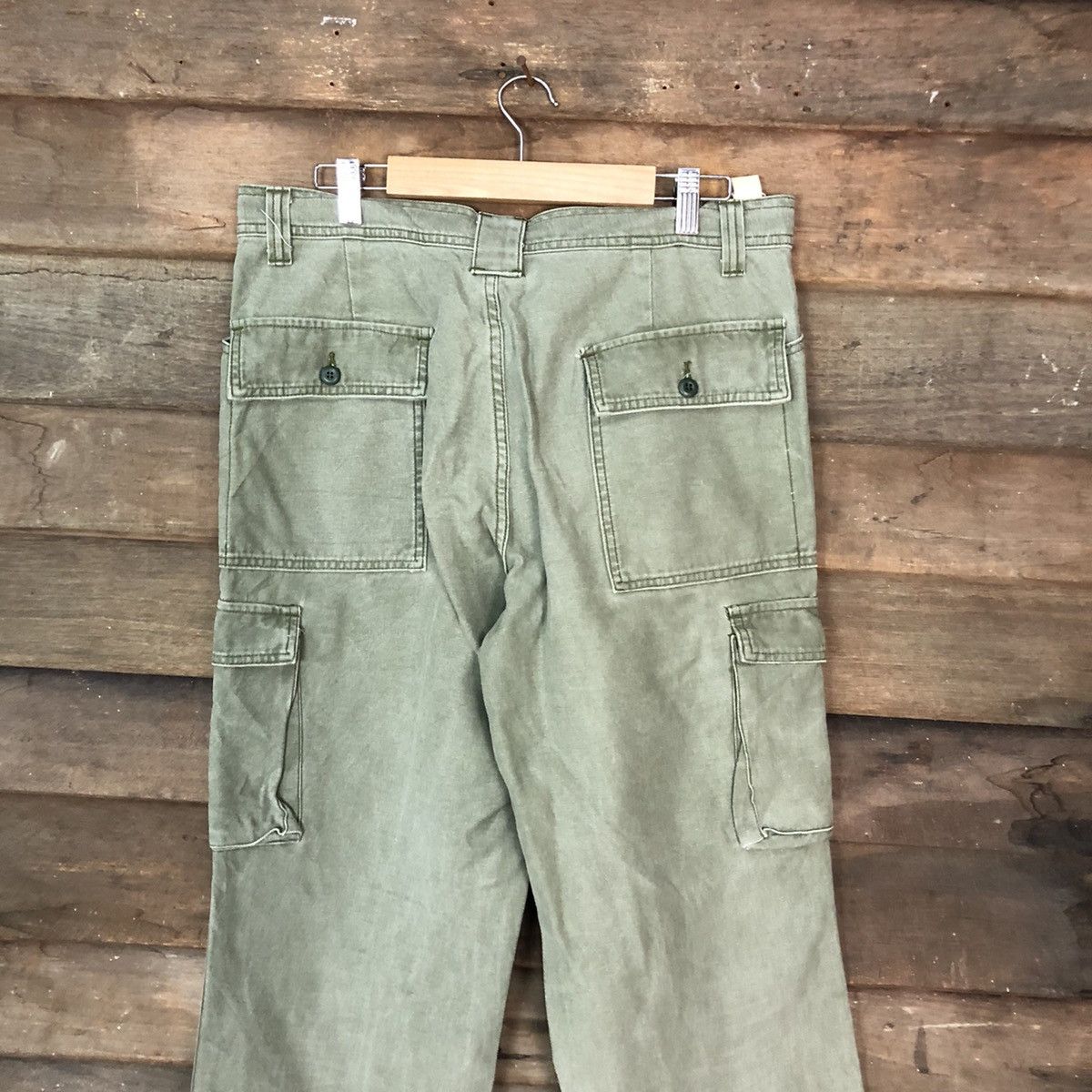 Vintage Japanese Brand faded Green streetwear Cargo Pants #4470 Size US 32 / EU 48 - 12 Thumbnail