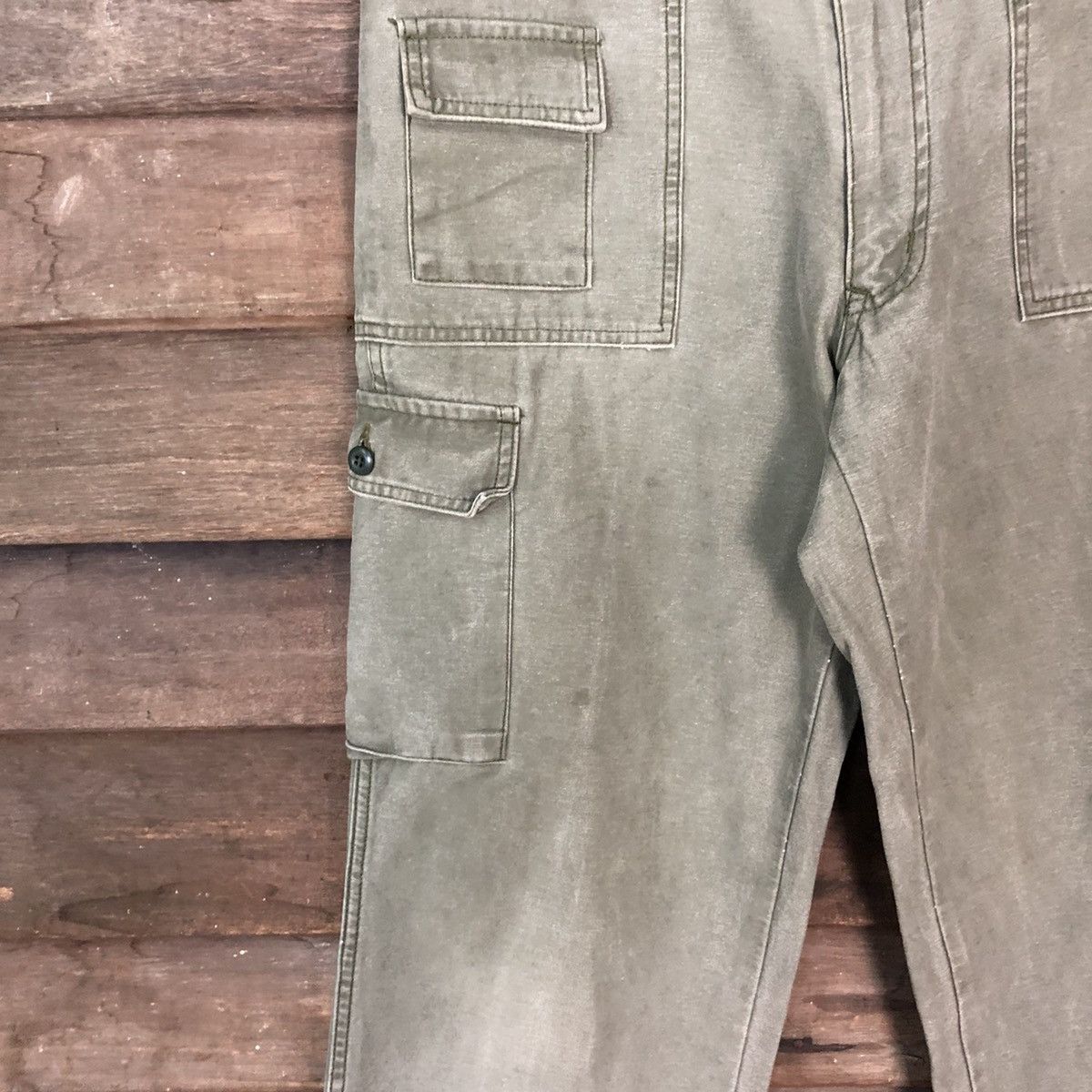 Vintage Japanese Brand faded Green streetwear Cargo Pants #4470 Size US 32 / EU 48 - 6 Thumbnail
