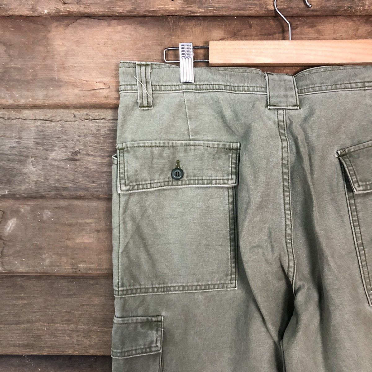 Vintage Japanese Brand faded Green streetwear Cargo Pants #4470 Size US 32 / EU 48 - 15 Thumbnail