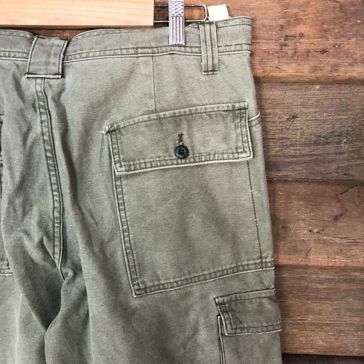 Vintage Japanese Brand faded Green streetwear Cargo Pants #4470 Size US 32 / EU 48 - 14 Thumbnail