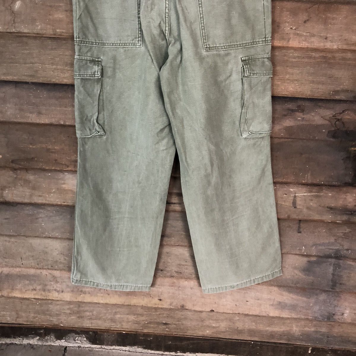 Vintage Japanese Brand faded Green streetwear Cargo Pants #4470 Size US 32 / EU 48 - 13 Thumbnail