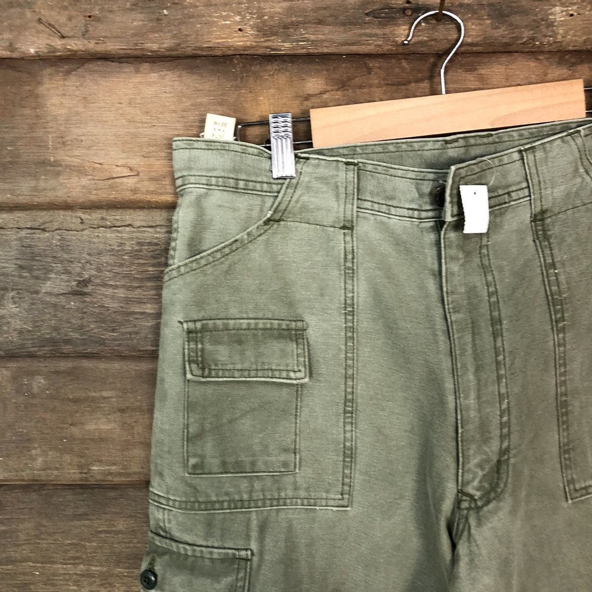 Vintage Japanese Brand faded Green streetwear Cargo Pants #4470 Size US 32 / EU 48 - 4 Thumbnail