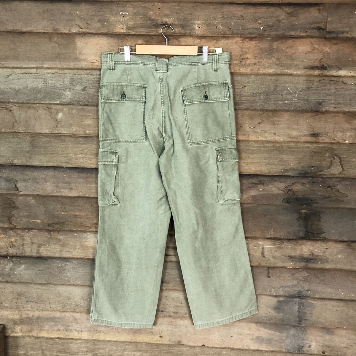 Vintage Japanese Brand faded Green streetwear Cargo Pants #4470 Size US 32 / EU 48 - 11 Thumbnail