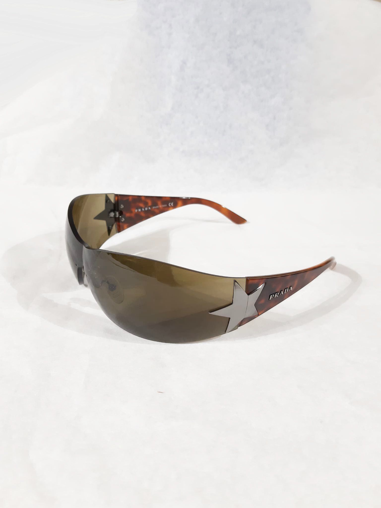 Prada Y2K Chrome Star Leopard Sunglasses Vintage early 2000's Size ONE SIZE - 5 Thumbnail