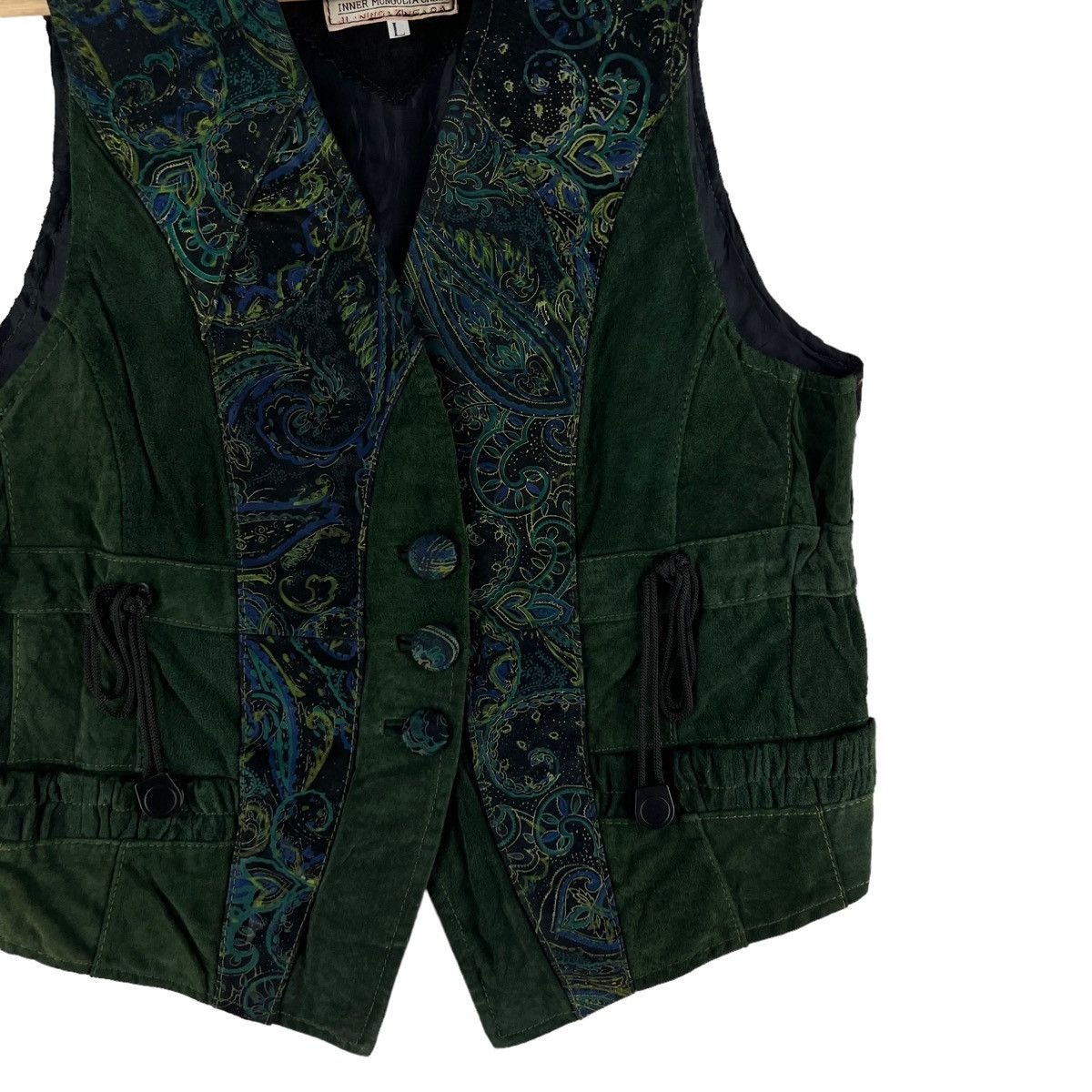 Genuine Leather VINTAGE GENUINE LEATHER VEST NAVAJO DESIGN INNER MONGOLTA Size US L / EU 52-54 / 3 - 3 Thumbnail
