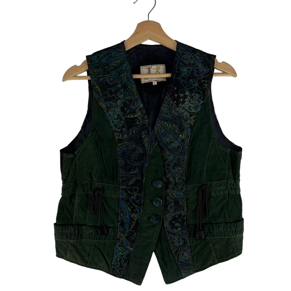 Genuine Leather VINTAGE GENUINE LEATHER VEST NAVAJO DESIGN INNER MONGOLTA Size US L / EU 52-54 / 3 - 1 Thumbnail