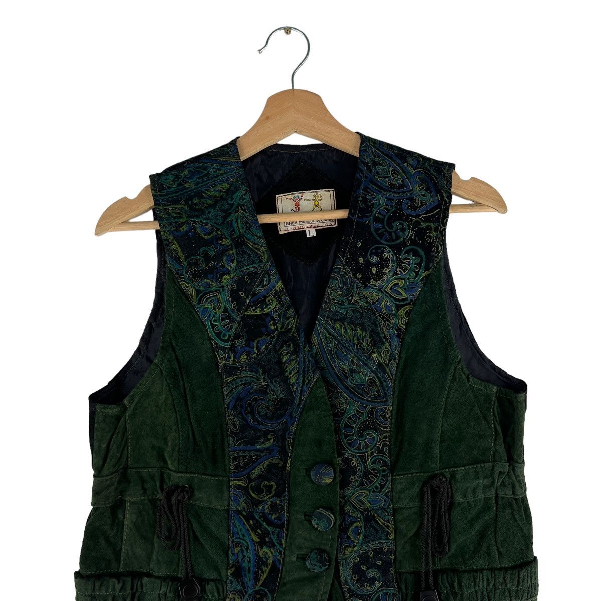 Genuine Leather VINTAGE GENUINE LEATHER VEST NAVAJO DESIGN INNER MONGOLTA Size US L / EU 52-54 / 3 - 5 Thumbnail