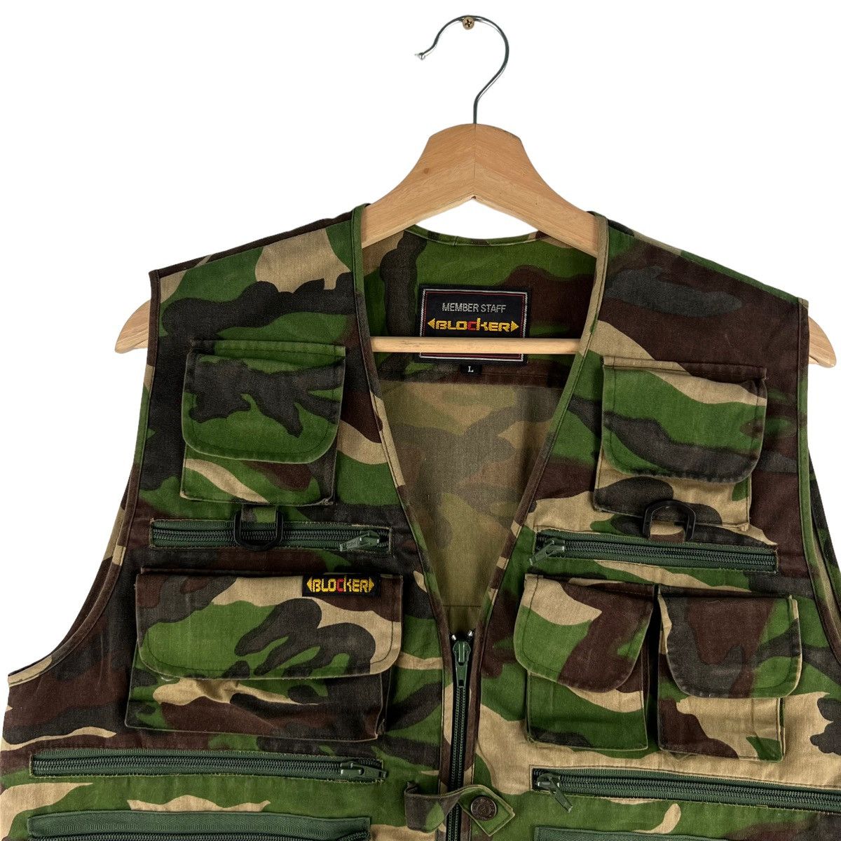 Japanese Brand VINTAGE BLOCKER VEST UTILITY CARGO MULTI POCKET VEST Size US L / EU 52-54 / 3 - 4 Thumbnail