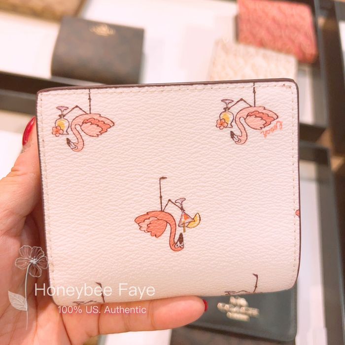 Coach Snap Wallet With Flamingo Print Grailed