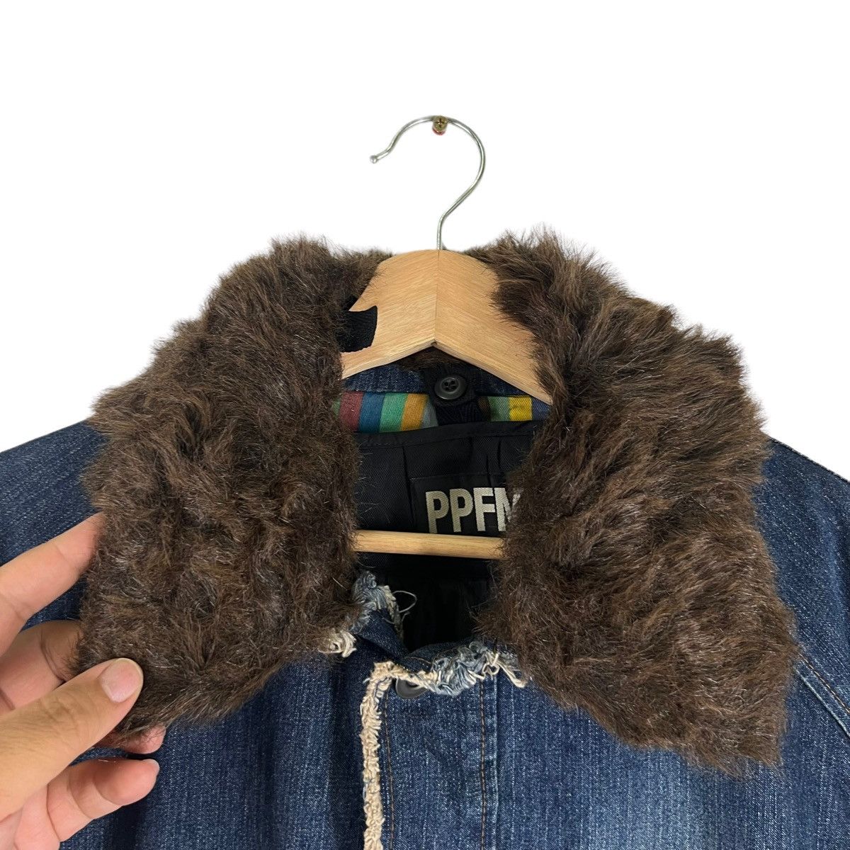PPFM VINTAGE WORK DENIM JACKET PPFM JAPAN MINK FUR COLLAR Size US M / EU 48-50 / 2 - 2 Thumbnail