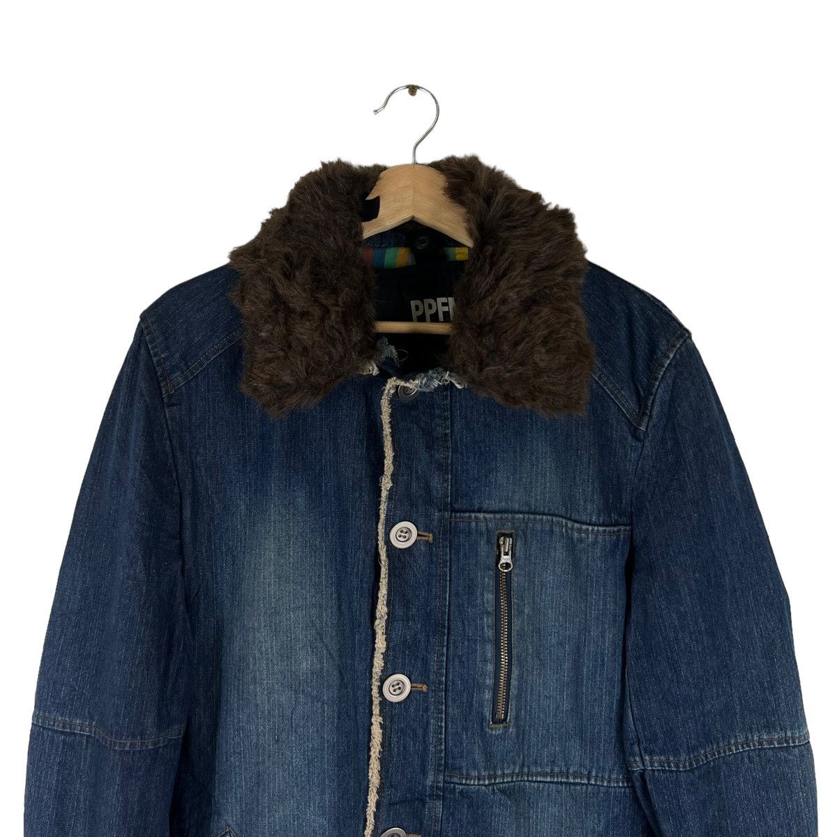 PPFM VINTAGE WORK DENIM JACKET PPFM JAPAN MINK FUR COLLAR Size US M / EU 48-50 / 2 - 3 Thumbnail