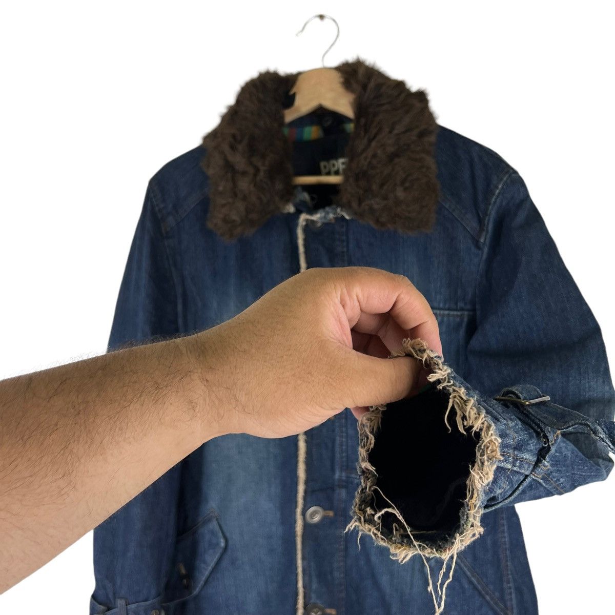 PPFM VINTAGE WORK DENIM JACKET PPFM JAPAN MINK FUR COLLAR Size US M / EU 48-50 / 2 - 8 Thumbnail