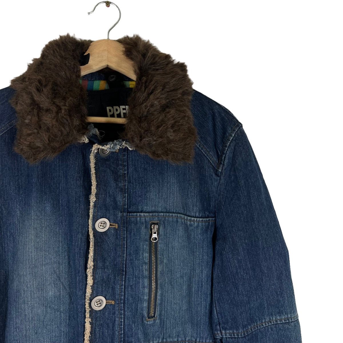 PPFM VINTAGE WORK DENIM JACKET PPFM JAPAN MINK FUR COLLAR Size US M / EU 48-50 / 2 - 7 Thumbnail