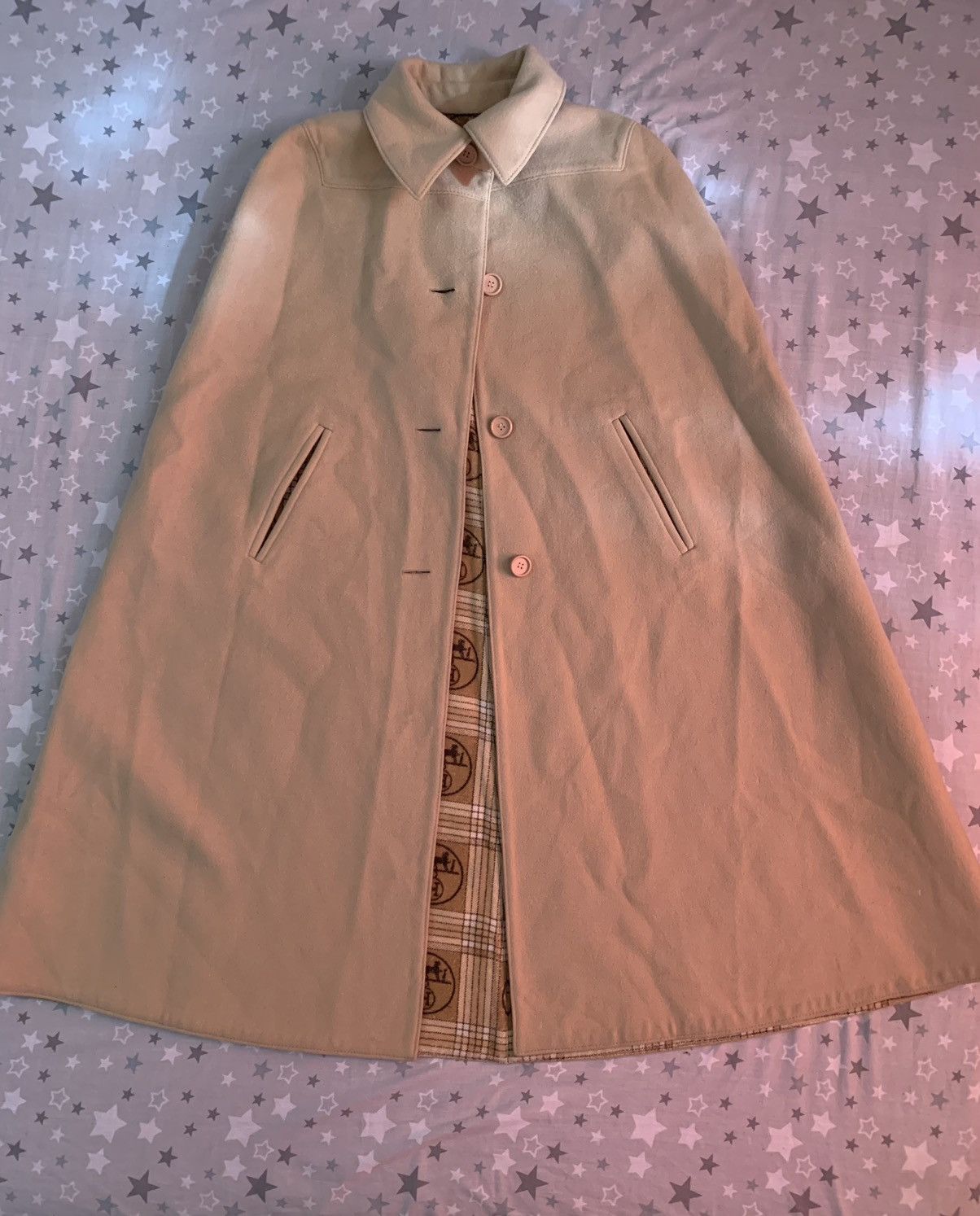 Hermes Sport vintage Cloak/Cape Wool Monogram RARE
