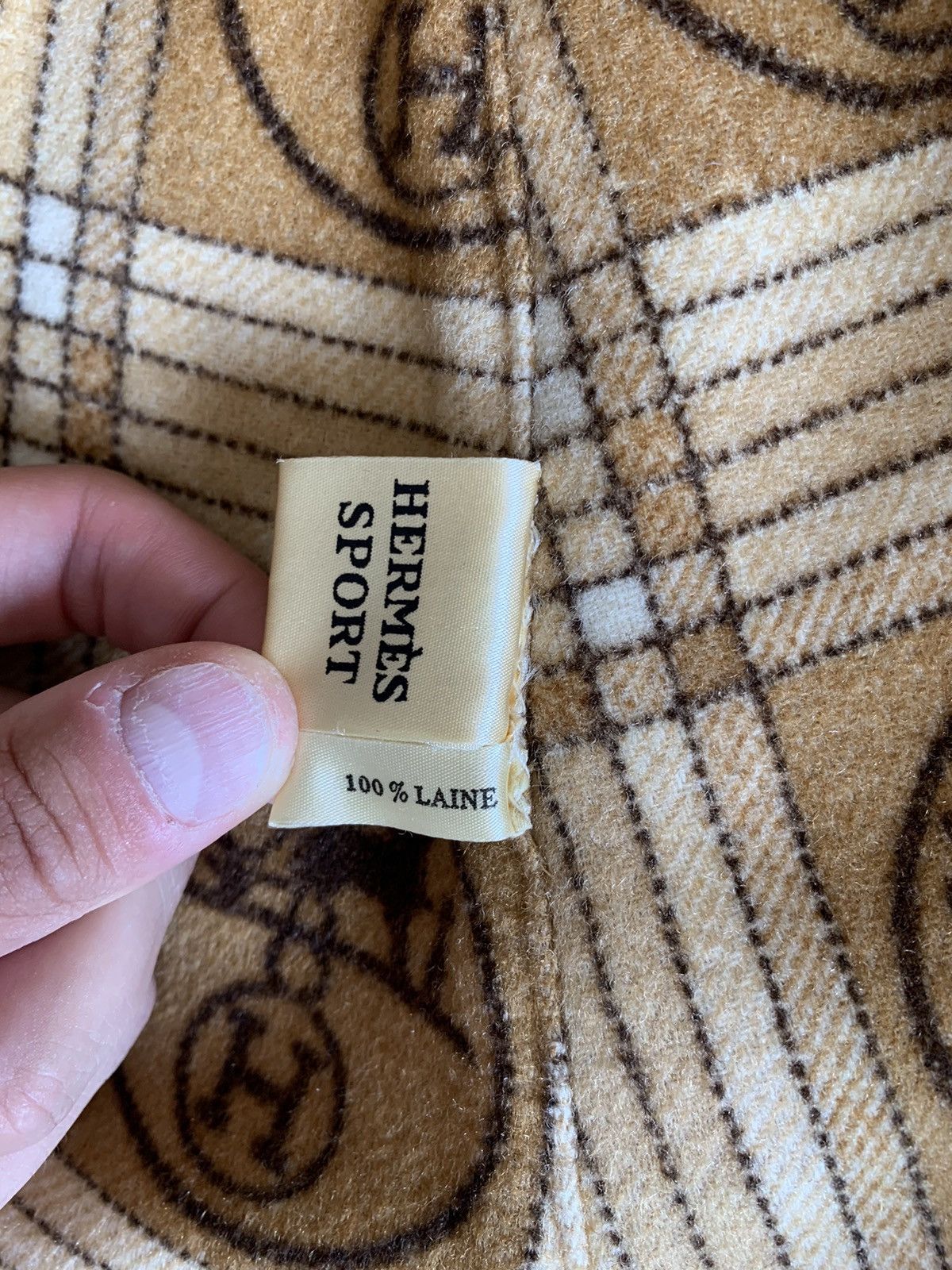Hermes Sport vintage Cloak/Cape Wool Monogram RARE
