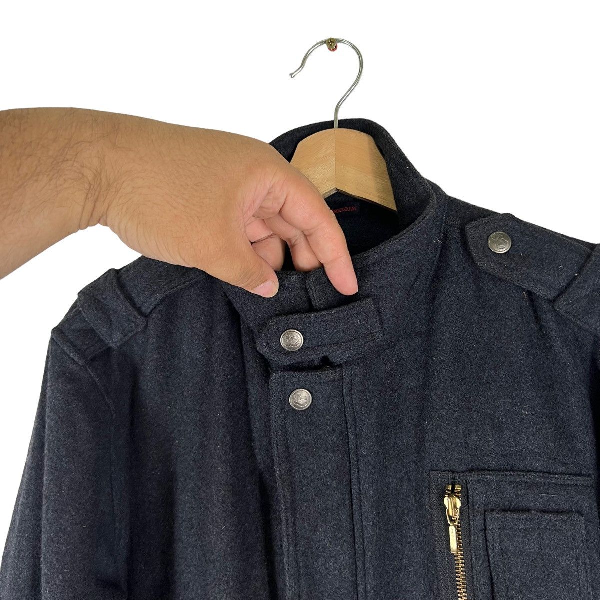 Japanese Brand VINTAGE WOOL JACKET JC WORLD RIOT RIOT DESIGN Size US M / EU 48-50 / 2 - 6 Thumbnail