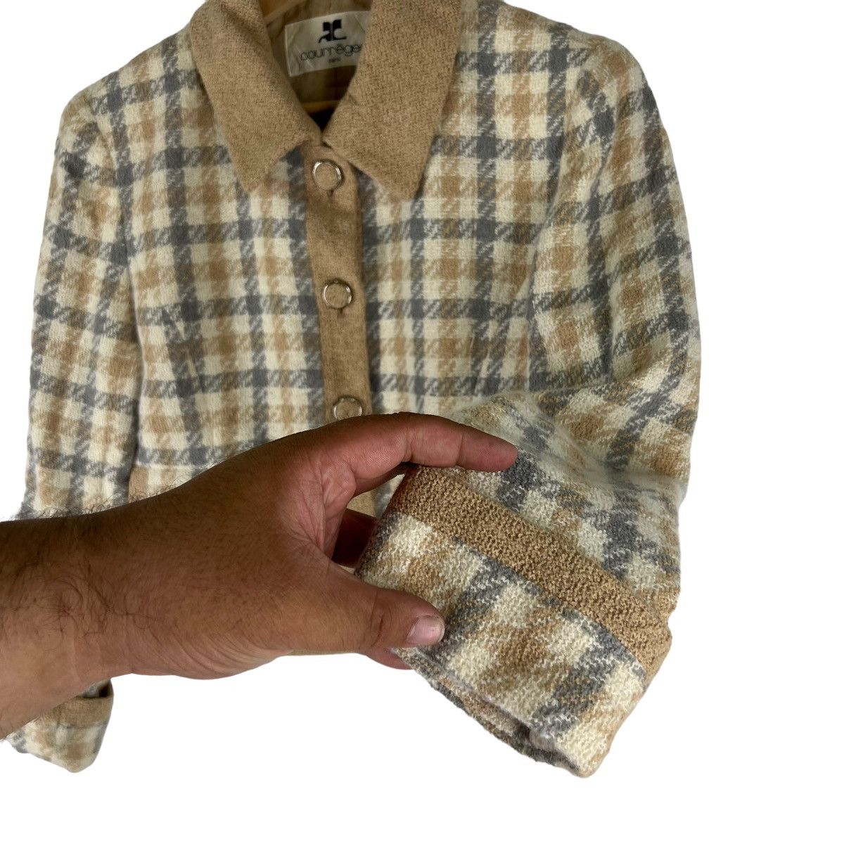 Japanese Brand VINTAGE TWEED JACKET COURREGES PARIS ISSEY MIYAKE DESIGN Size M / US 6-8 / IT 42-44 - 6 Thumbnail