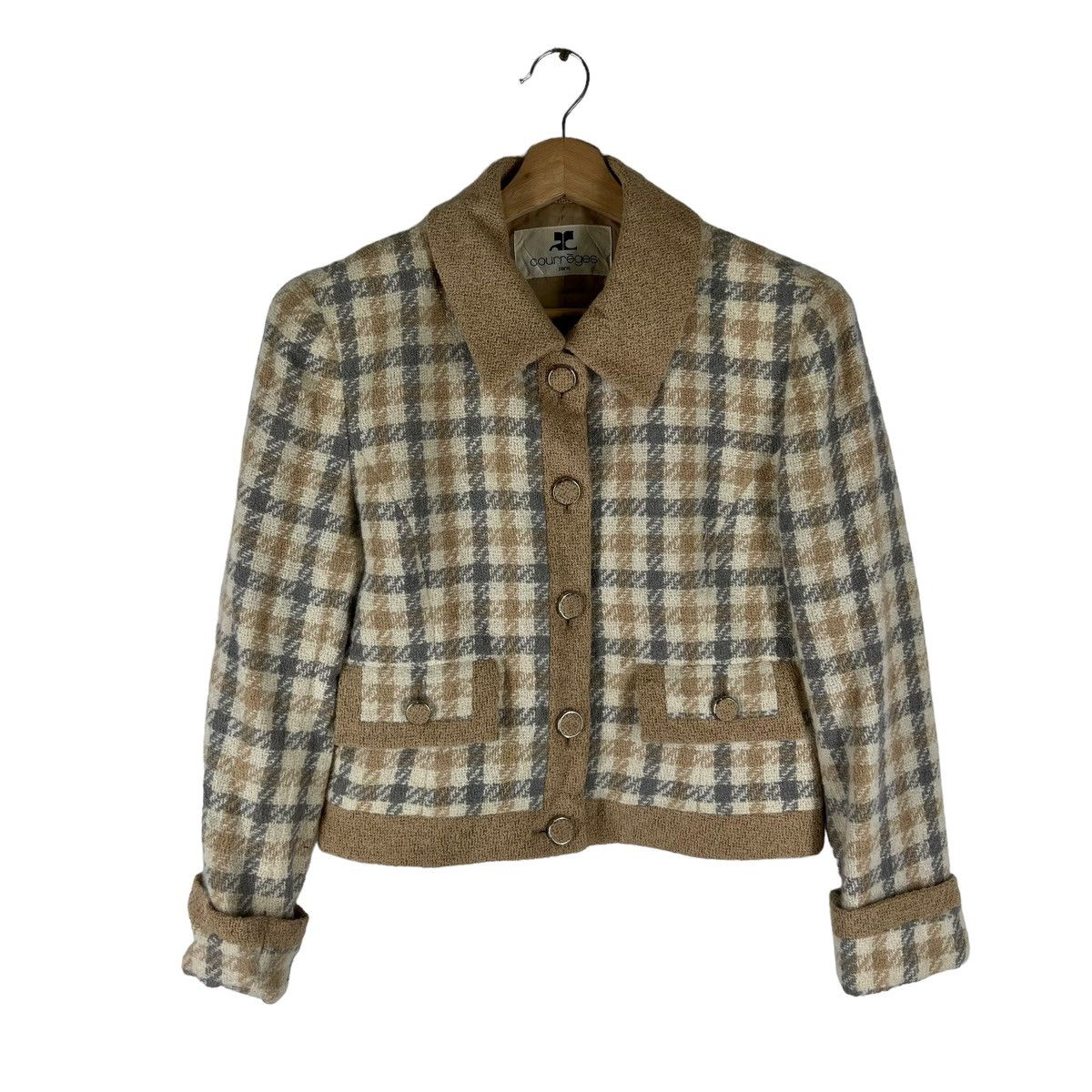 Japanese Brand VINTAGE TWEED JACKET COURREGES PARIS ISSEY MIYAKE DESIGN Size M / US 6-8 / IT 42-44 - 1 Thumbnail