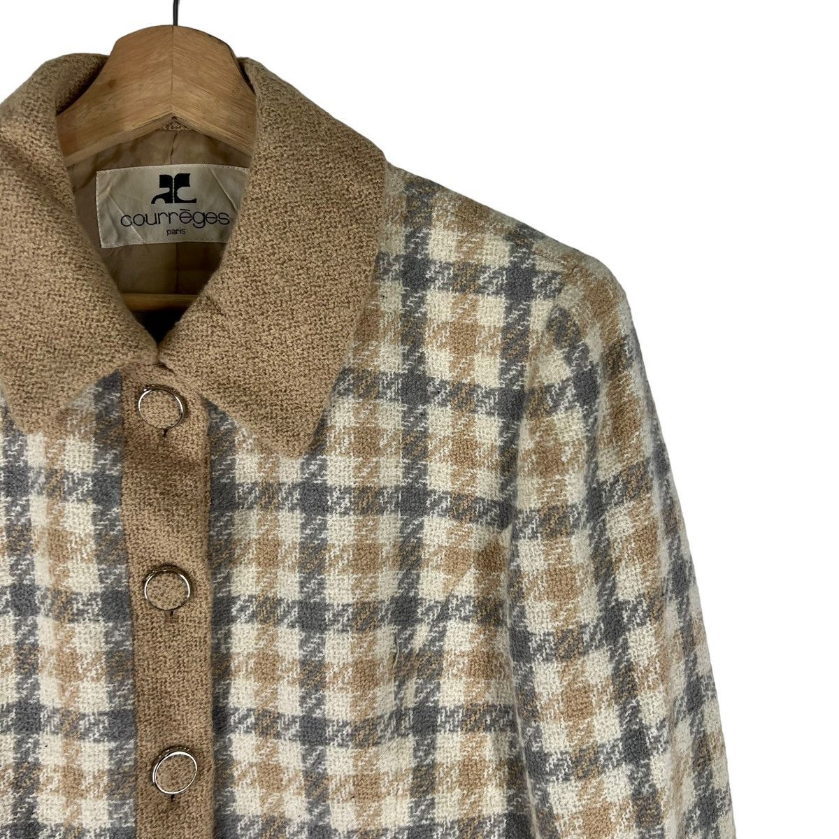 Japanese Brand VINTAGE TWEED JACKET COURREGES PARIS ISSEY MIYAKE DESIGN Size M / US 6-8 / IT 42-44 - 4 Thumbnail