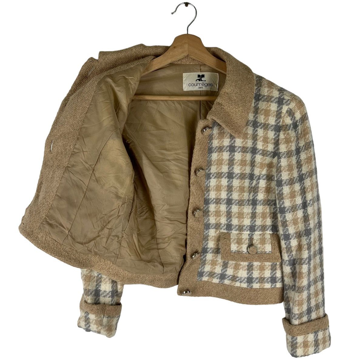 Japanese Brand VINTAGE TWEED JACKET COURREGES PARIS ISSEY MIYAKE DESIGN Size M / US 6-8 / IT 42-44 - 8 Thumbnail
