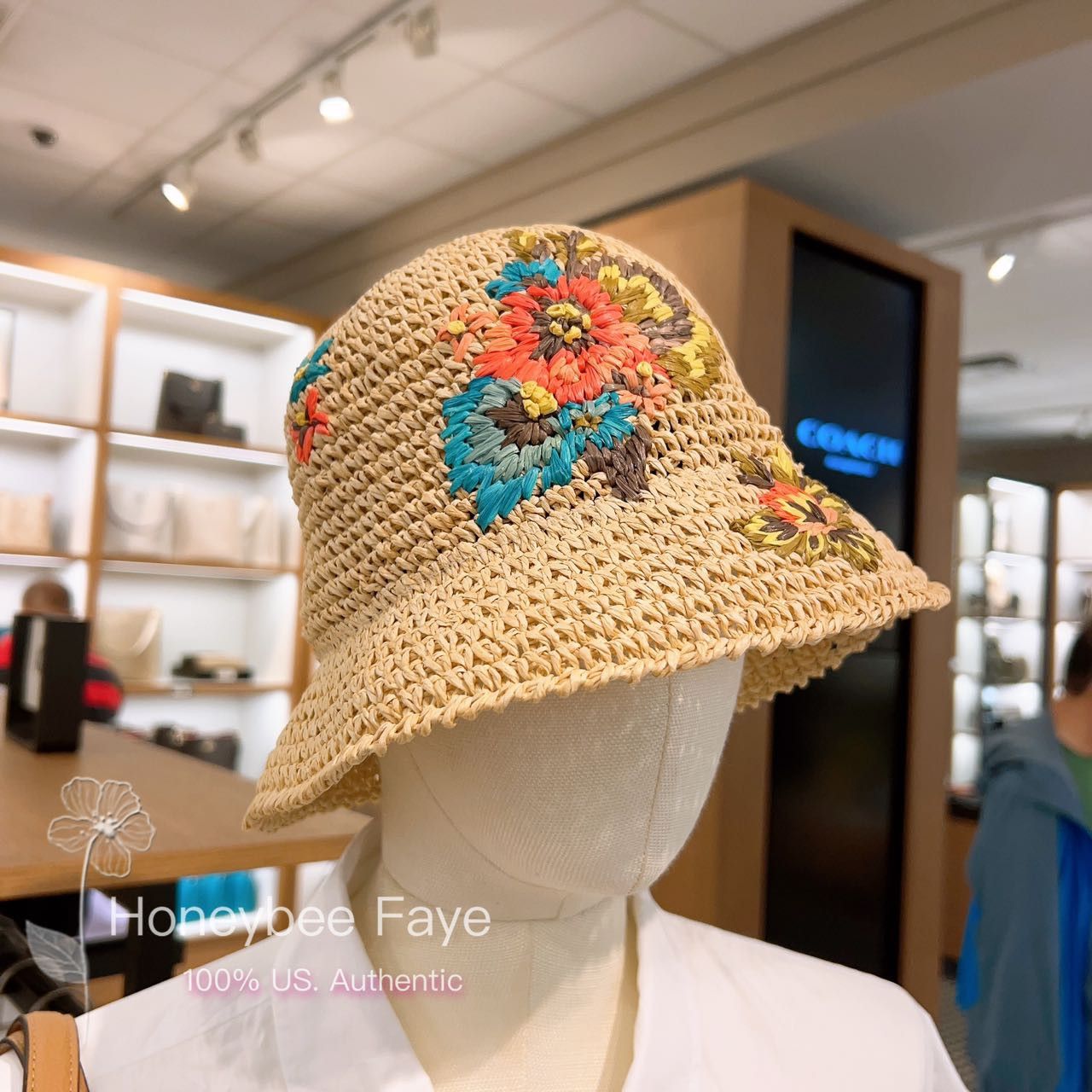 women's Hawaiian Floral Crochet Bucket Hat CK691