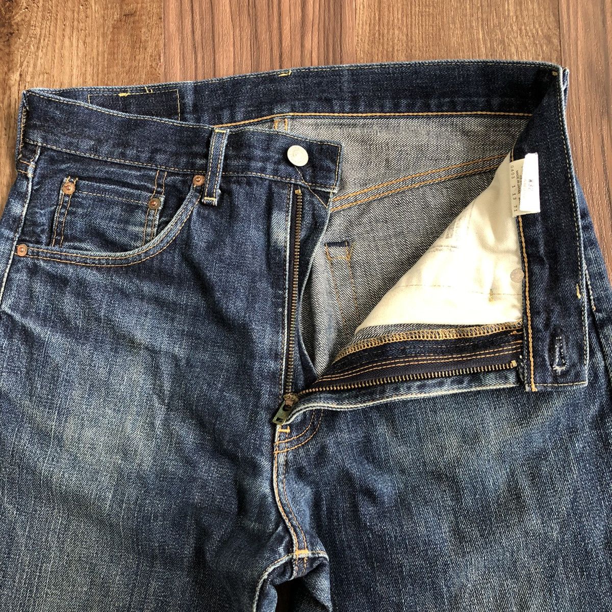 Levi's Vintage Clothing Vintage Levis 502 Big E Selvedge Distressed Denim Jeans Size US 32 / EU 48 - 5 Thumbnail