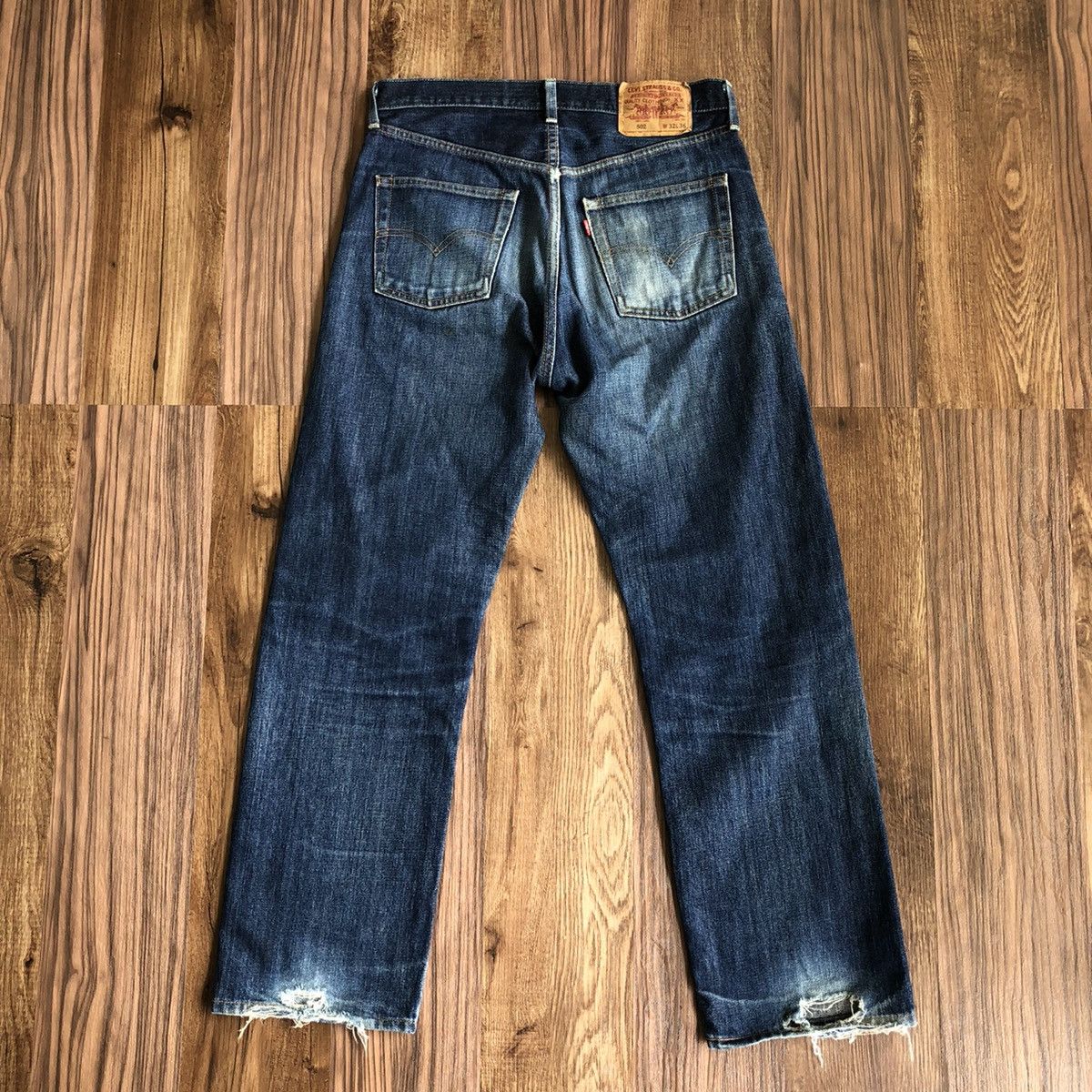 Levi's Vintage Clothing Vintage Levis 502 Big E Selvedge Distressed Denim Jeans Size US 32 / EU 48 - 9 Thumbnail
