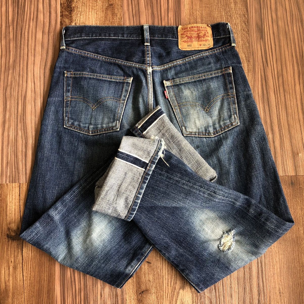 Levi's Vintage Clothing Vintage Levis 502 Big E Selvedge Distressed Denim Jeans Size US 32 / EU 48 - 13 Thumbnail
