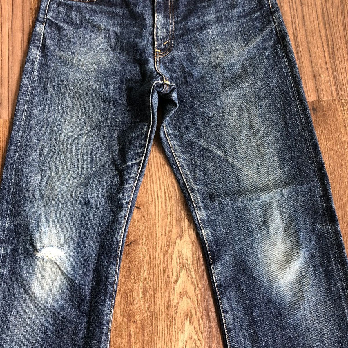 Levi's Vintage Clothing Vintage Levis 502 Big E Selvedge Distressed Denim Jeans Size US 32 / EU 48 - 4 Thumbnail