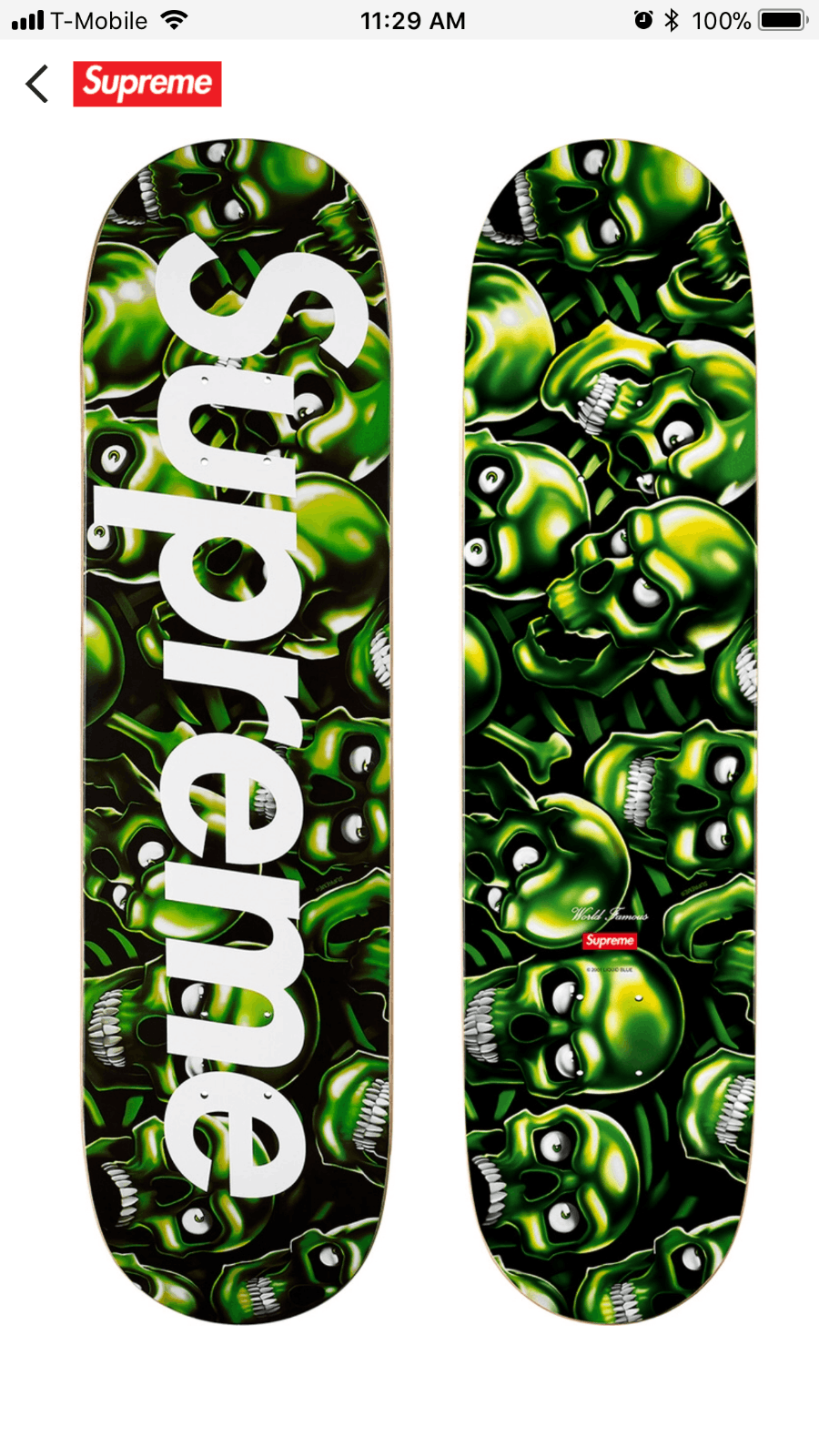 Supreme Supreme Skull Pile Skate skateboard Deck SS18 (Brand New