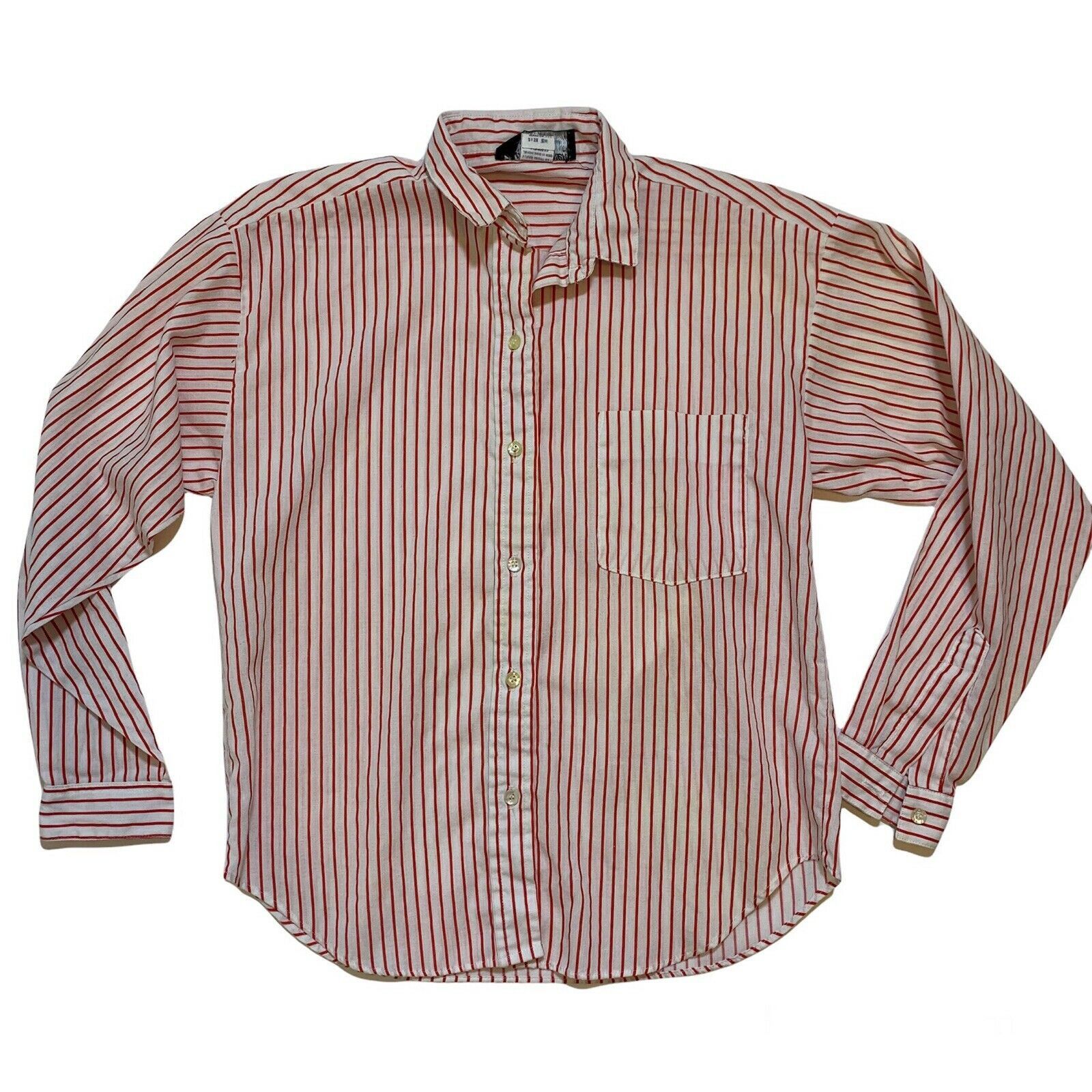 Vintage Vintage 80s Hunters Glen Red White Striped Made in USA Shirt Size S / US 4 / IT 40 - 1 Thumbnail