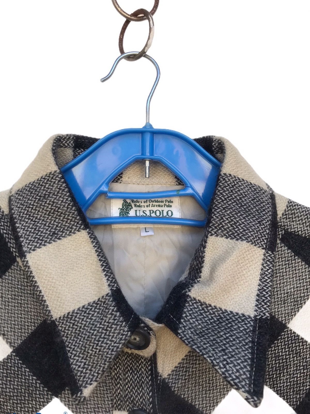 U.S. Polo Assn. × Vintage 🔥Us Polo Assn Wool Button Check Jacket Size US L / EU 52-54 / 3 - 4 Thumbnail