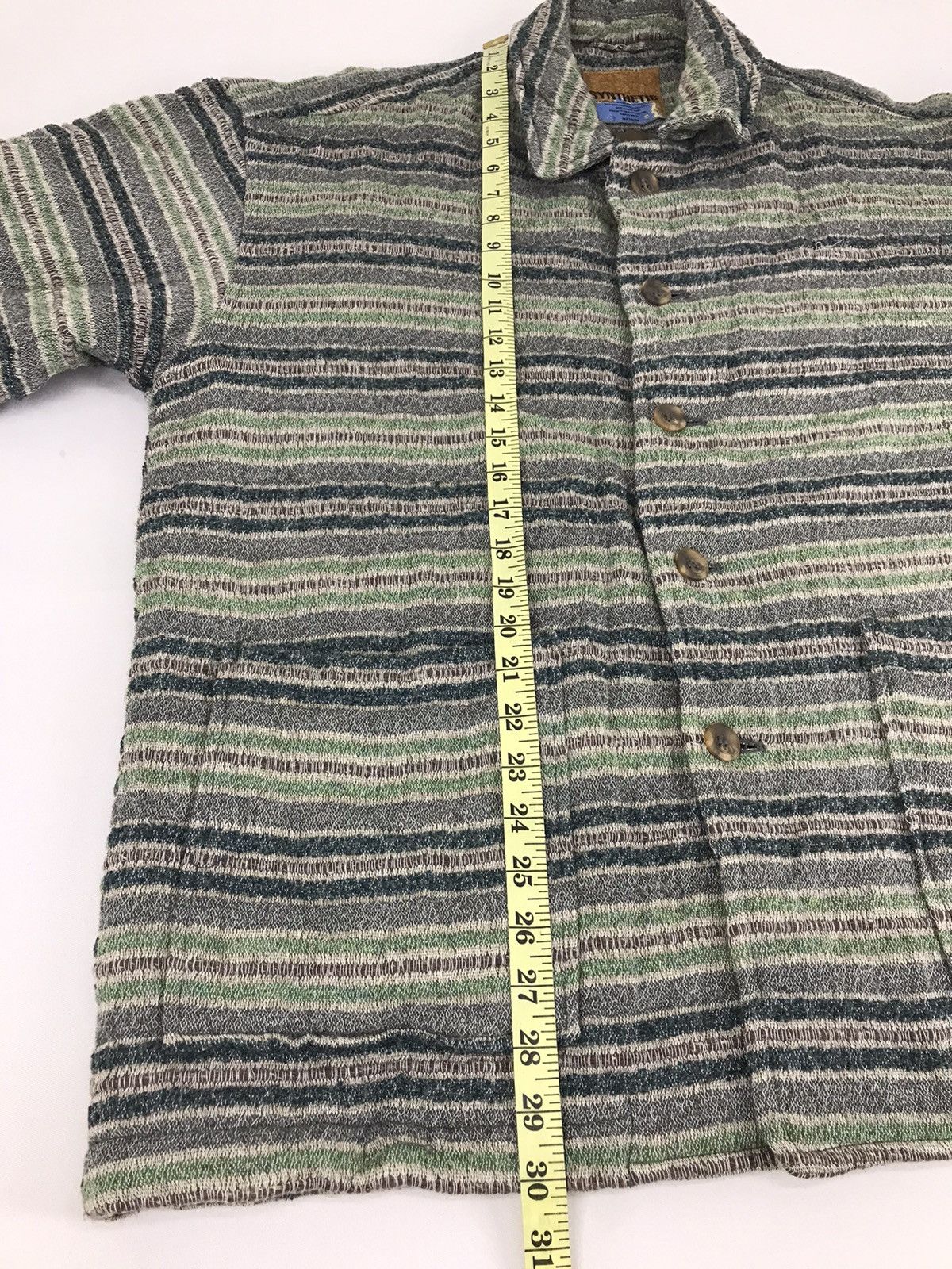 Vintage Vtg Synthetic Tapep Shirt Knit Striped Classic Streetwear Size US M / EU 48-50 / 2 - 5 Thumbnail