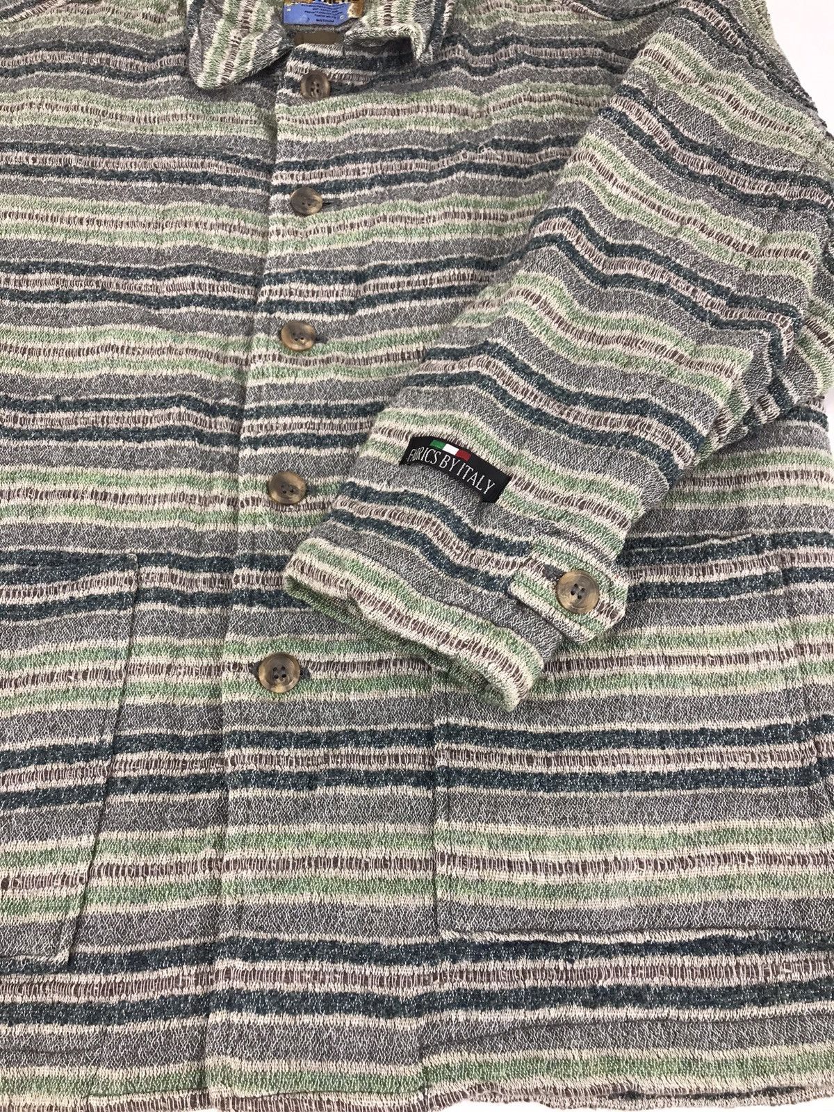 Vintage Vtg Synthetic Tapep Shirt Knit Striped Classic Streetwear Size US M / EU 48-50 / 2 - 10 Thumbnail