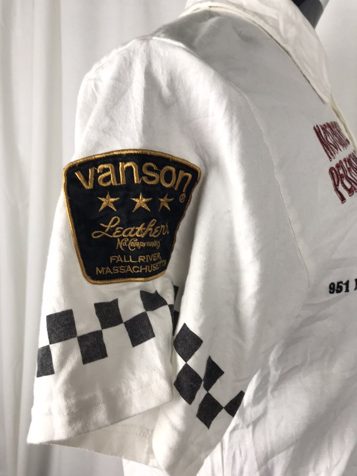 Vanson Leathers 🔥Spell Out Big Logo Vanson Motocycle Rider Polo Size US M / EU 48-50 / 2 - 7 Thumbnail